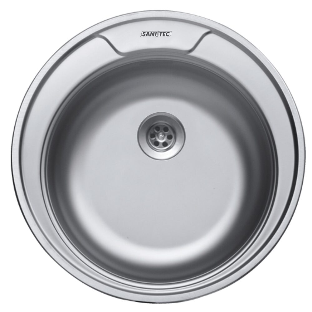 Chiuveta bucatarie Sanitec C401- pentru blat- diametru 49 cm- rotunda- Inox