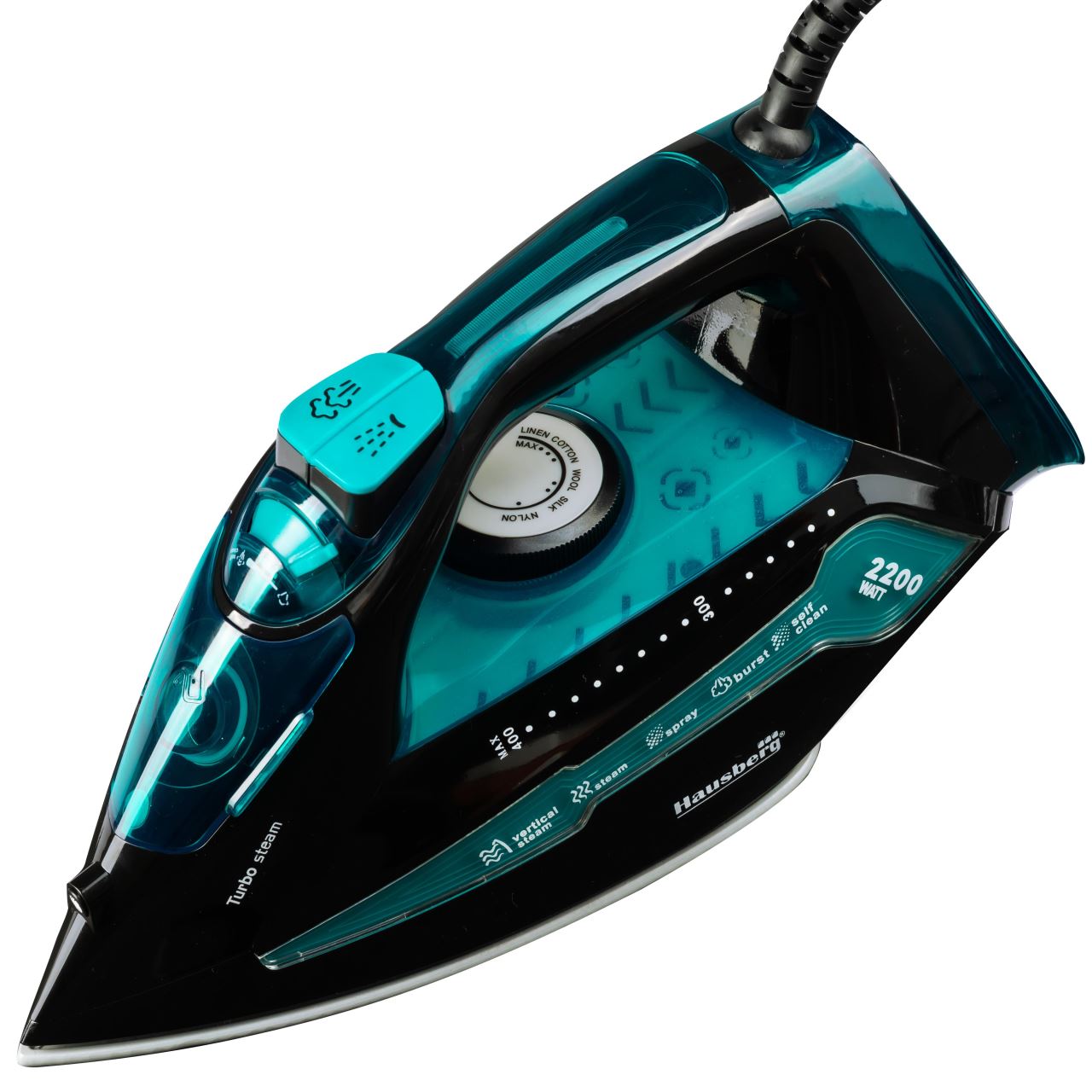 Fier de calcat Hausberg HB-7898NG, talpa ceramica, jet de abur 18g/min, Functie spray 2000-2300W