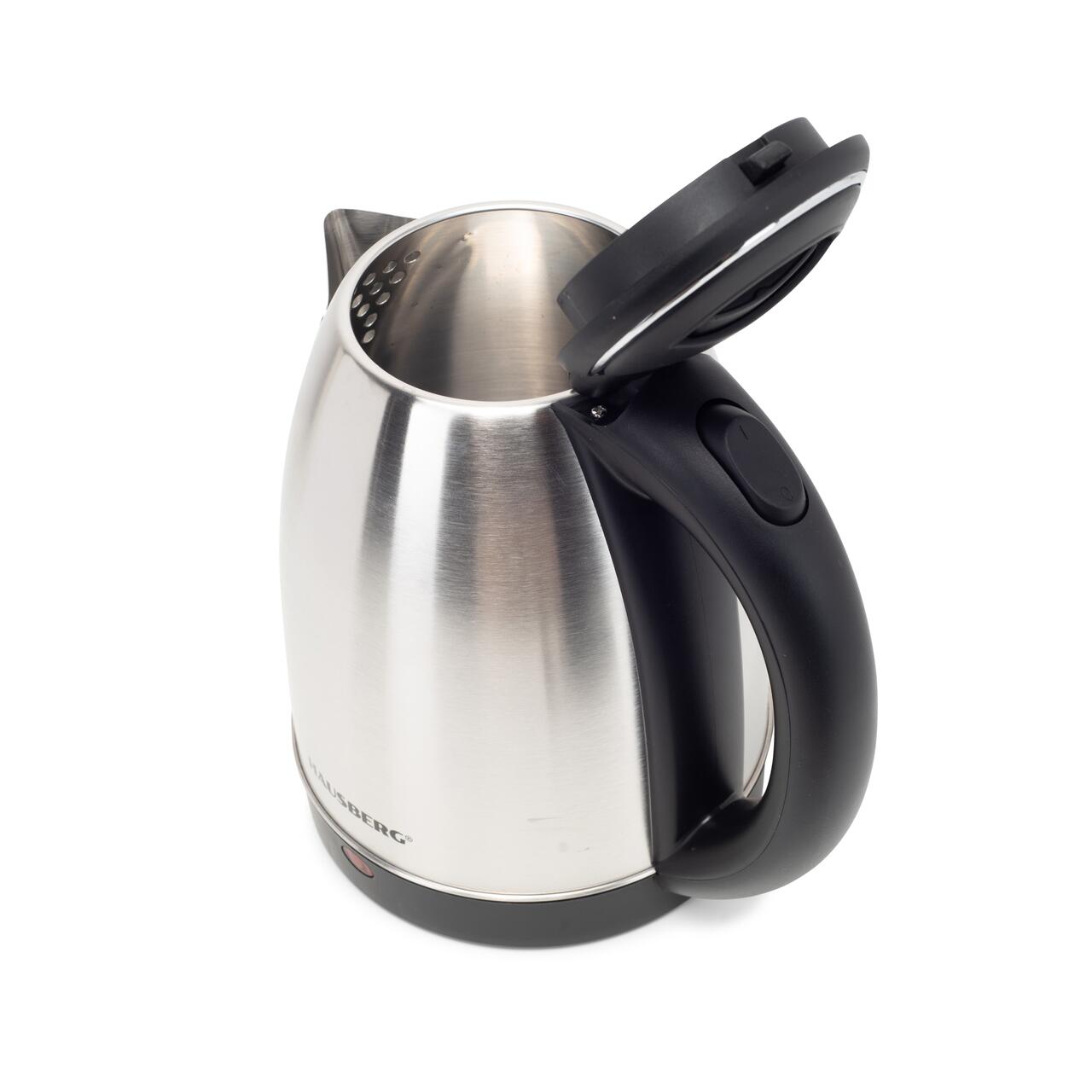 Hausberg HB-3615 rozsdamentes acél vízforraló, 1500 W, 1.8 L, forgatható talp, biztonsági rendszer