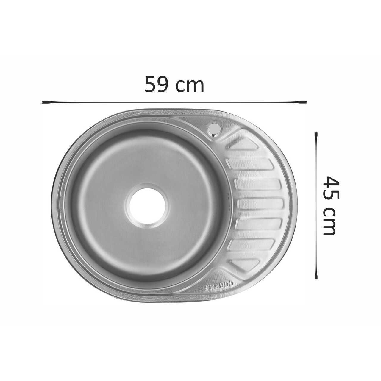 Chiuveta bucatarie inox anticalcar Freddo ERT-SN 9006, Cuva stanga, 59x45 cm