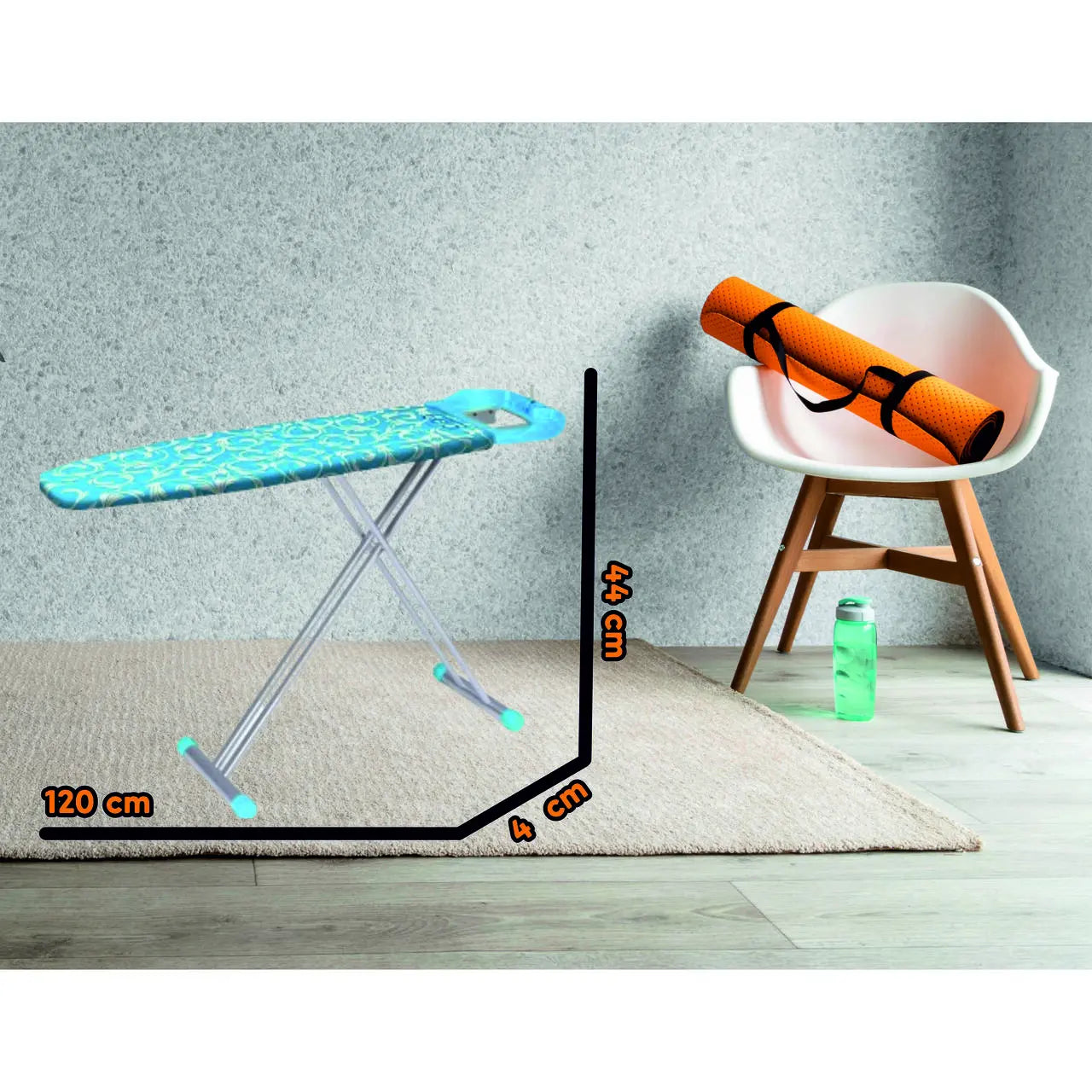 Masa de calcat Berro ERTONE G115M, 45x126 cm, 4 trepte de reglare, inaltime ajustabila 60-90cm, suport metalic