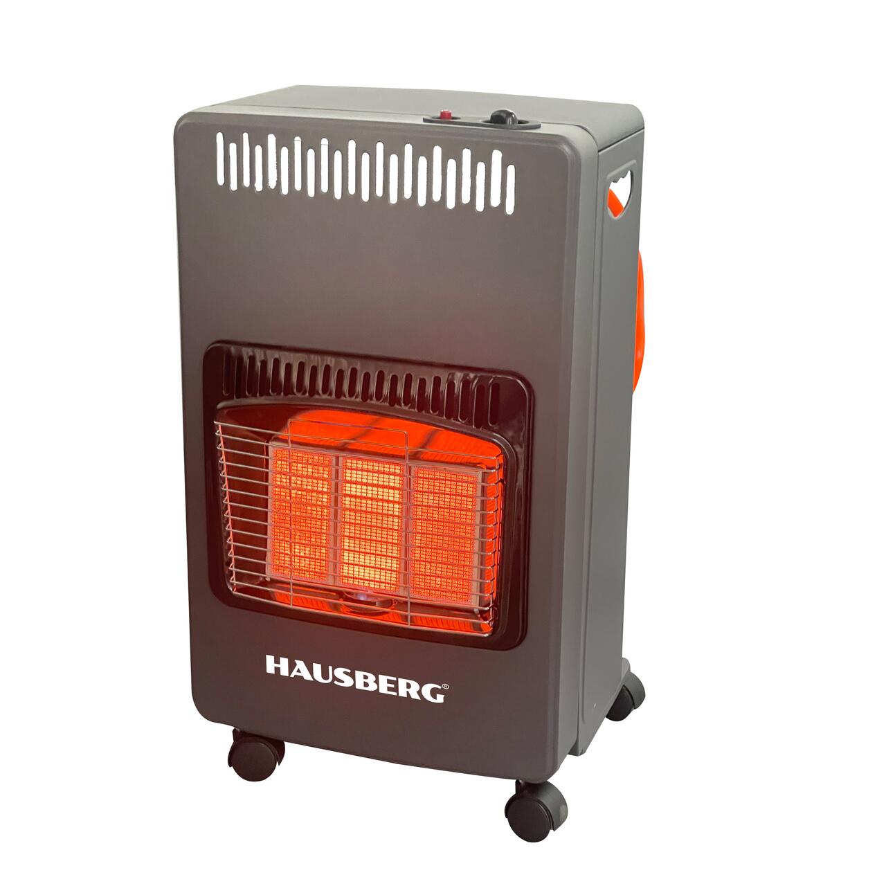 Soba pe gaz GPL HAUSBERG HB-1021NG, aprindere piezo-electrica, 3 placi de incalzire ceramic putere totala 4.2kW, sistem de oprire automata a gazului