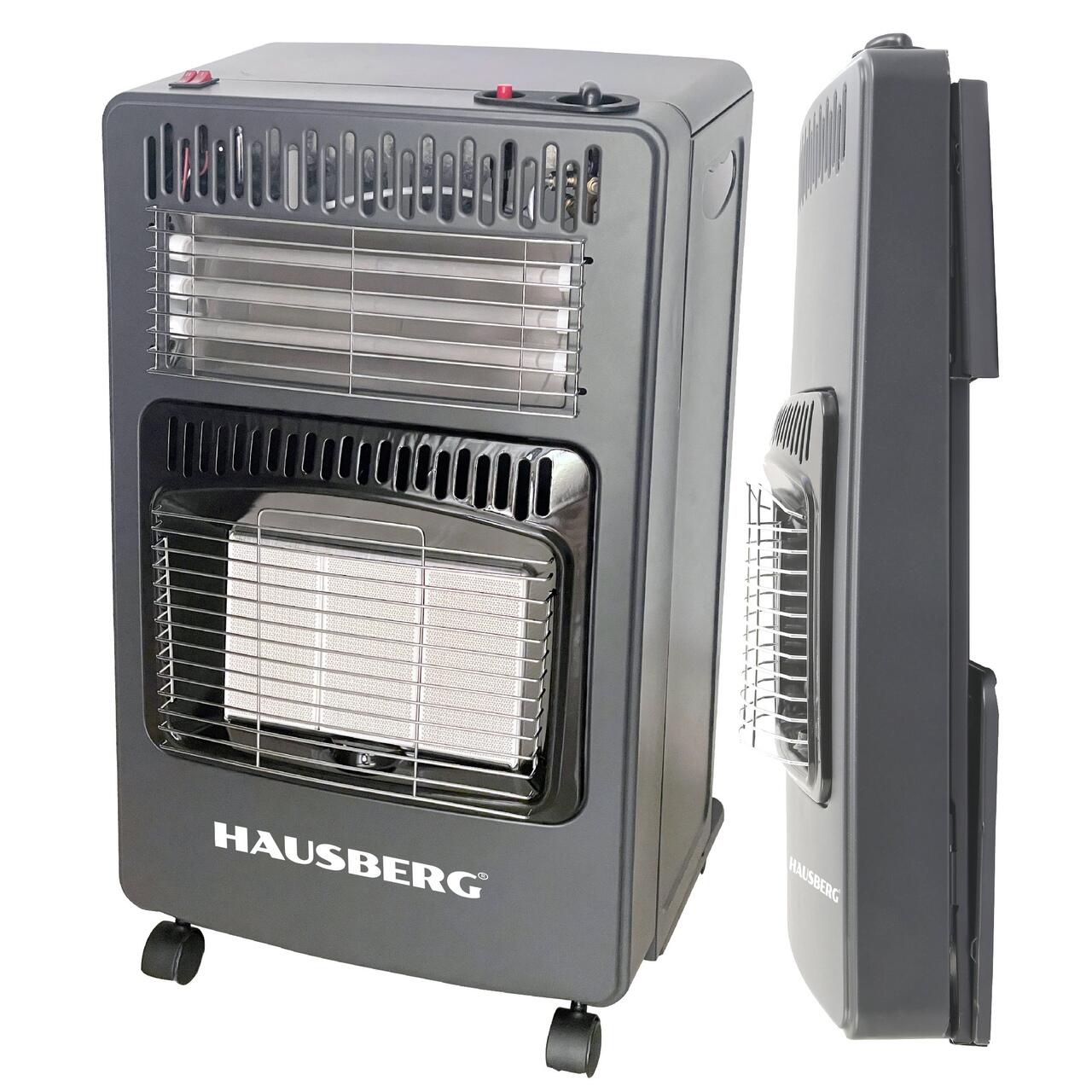 Soba pe gaz GPL si electrica HAUSBERG HB-1022NG, aprindere piezo-electrica, 3 placi de incalzire ceramic putere totala 4.2kW, sistem de oprire automata a gazului