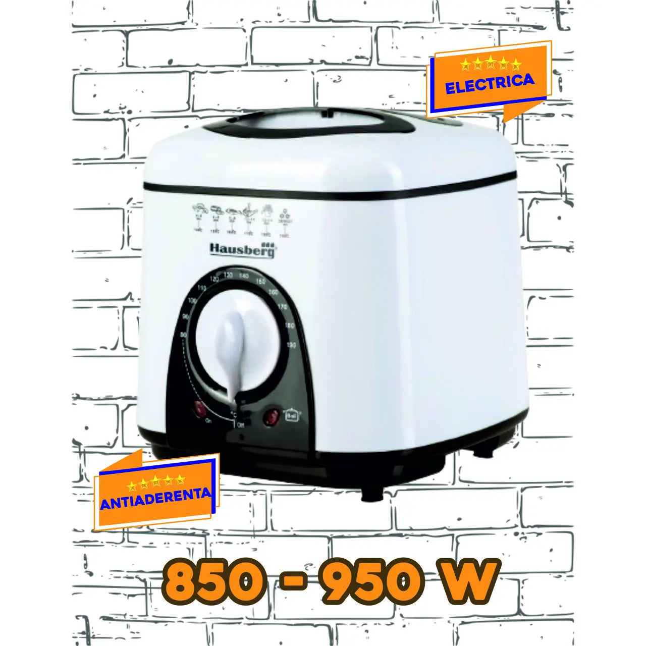 Hausberg HB 1320NG olajsütő, 850W - 950 W, 1 L, fehér/fekete