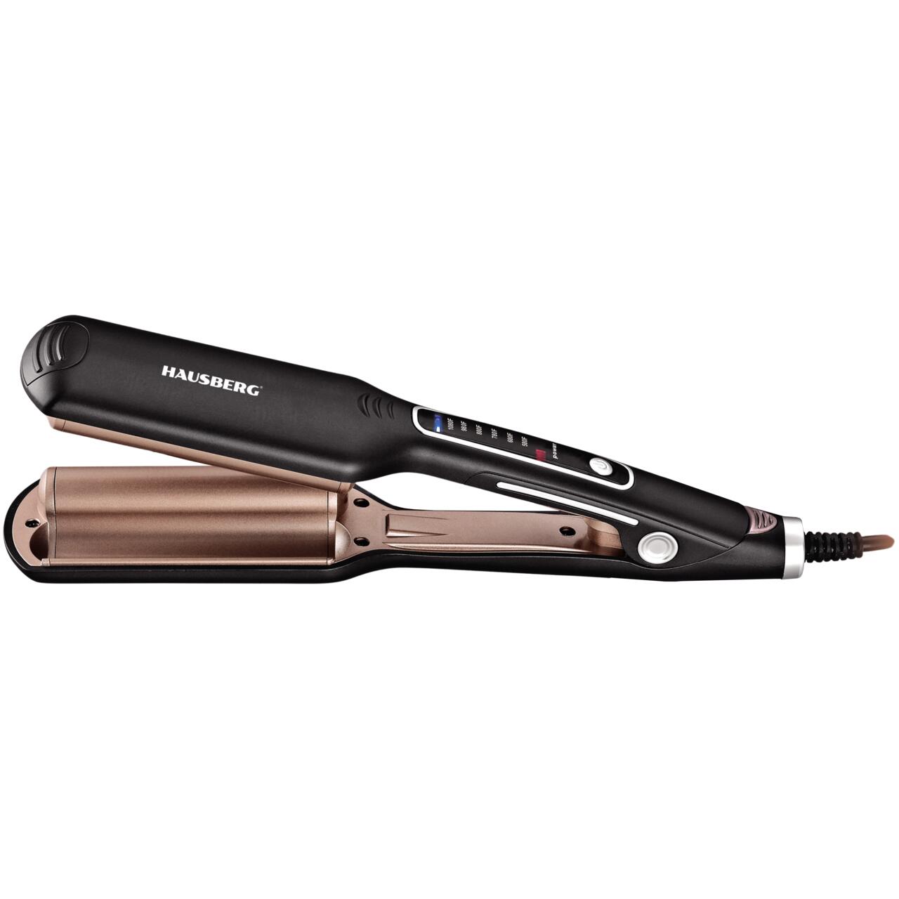 Aparat pentru Coafat Par HAUSBERG HB-201NG, Ondulator tip bigudiu/ou, 170-220°C, 6 trepte, Afisaj digital, Incalzire PTC, 60W
