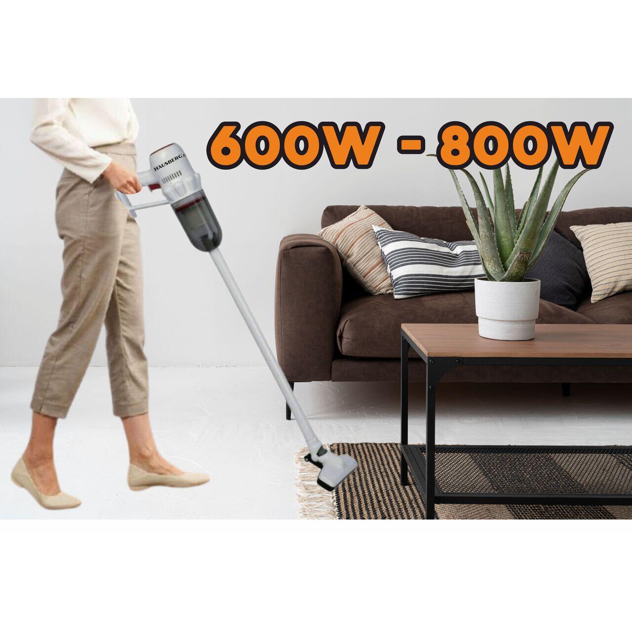 Aspirator vertical 2 in 1 HAUSBERG HB-2024AB, fara sac, aspirare uscata, 2 niveluri de viteza, motor turbo, 0.7 L, 600-800W