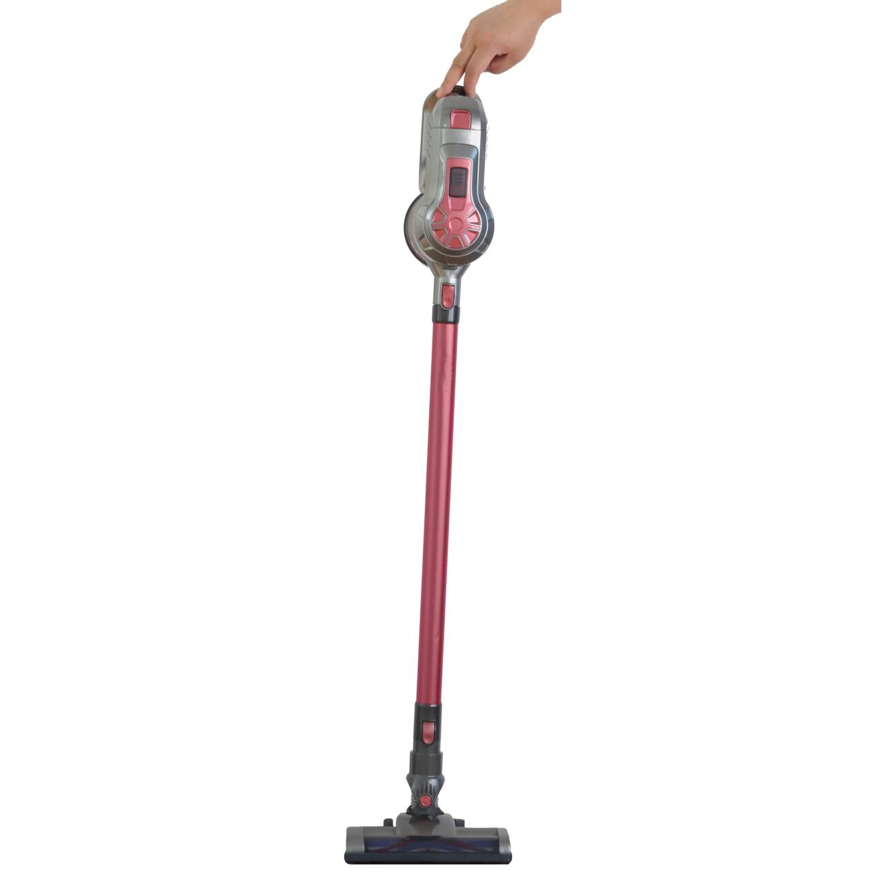 Aspirator de mana si vertical Hausberg HB-2028RS, 2 in 1, fara sac, clasa energetica A, 2 viteze, multifunctional birou, auto, acasa, autonomie 30 min, multisuprafete, accesorii incluse, multifunctional, usor