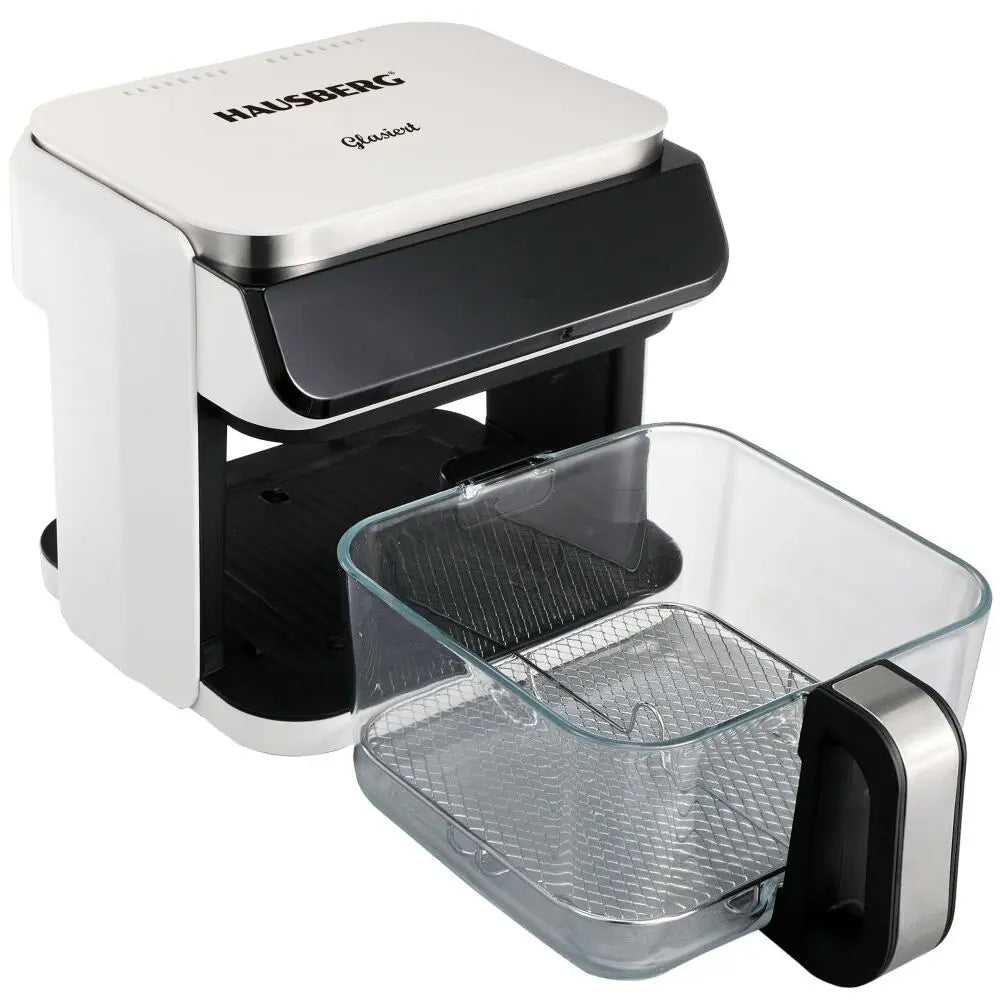 Friteuza cu aer Hausberg HB-2343AB, 6.5L, cos sticla, 12 programe, touchscreen, 1200W-1400W, 65-200°C