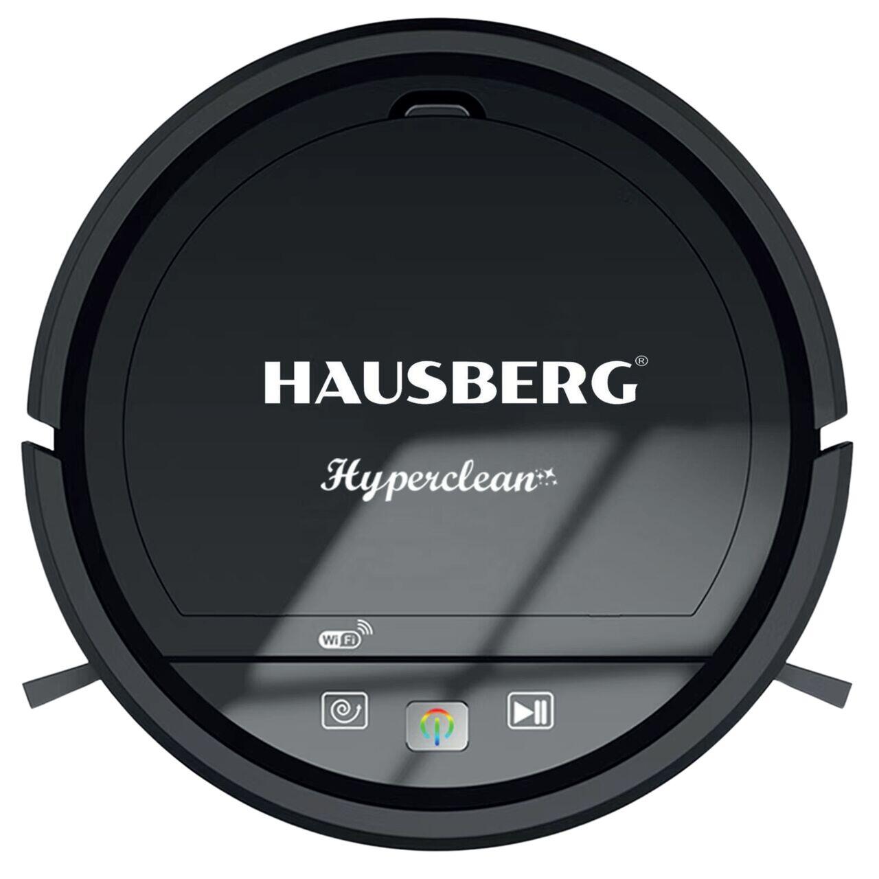 Robot de aspirare Hausberg HB3005, WiFi, 20W, aspirator si mop, control vocal, curata suprafata 90-120m/2, Autonomie 2 ore, recipient praf 350ml, Nivel zgomot 65 dB
