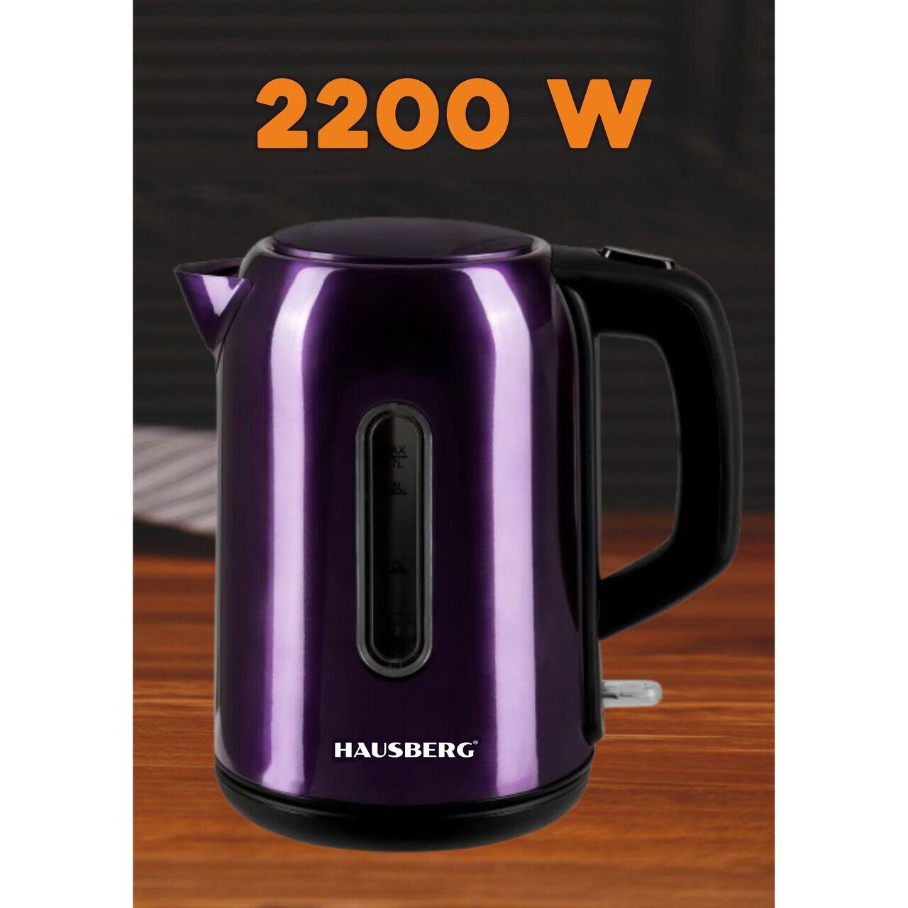 Cana fierbator Hausberg HB-3608MV, 2200 W, 1.7 l, Inox