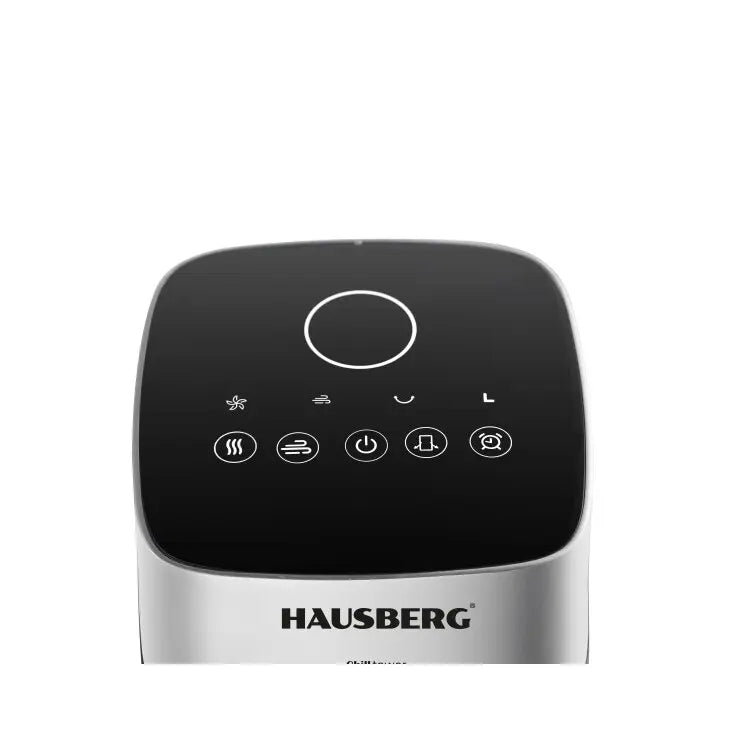 Ventilator turn digital HAUSBERG HB-5953AB, 55W, 41 inch, 3 viteze, 3 moduri, temporizator 24h, LED, oscilatie, telecomanda, difuzor parfum