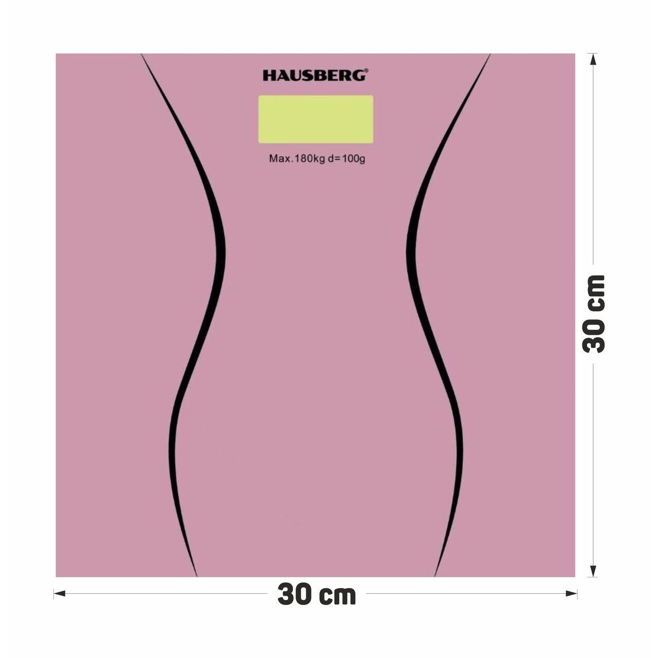Cantar corporal HAUSBERG HB-6003, 180kg, baterie cu litiu 3v, 30x30cm