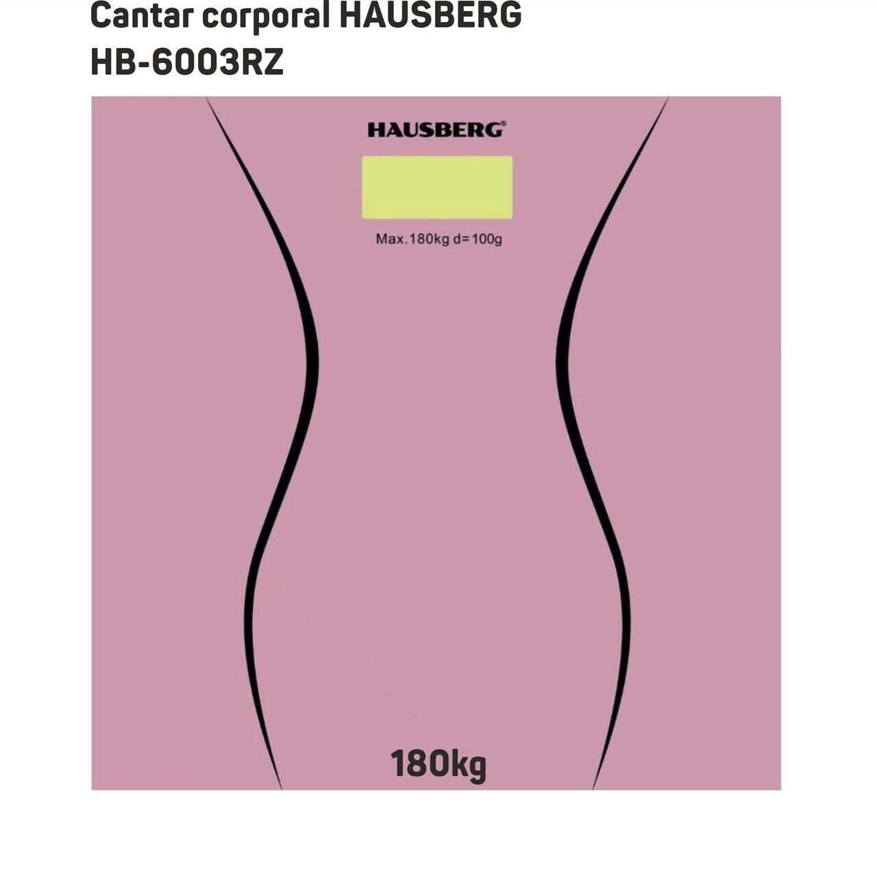 Cantar corporal HAUSBERG HB-6003, 180kg, baterie cu litiu 3v, 30x30cm