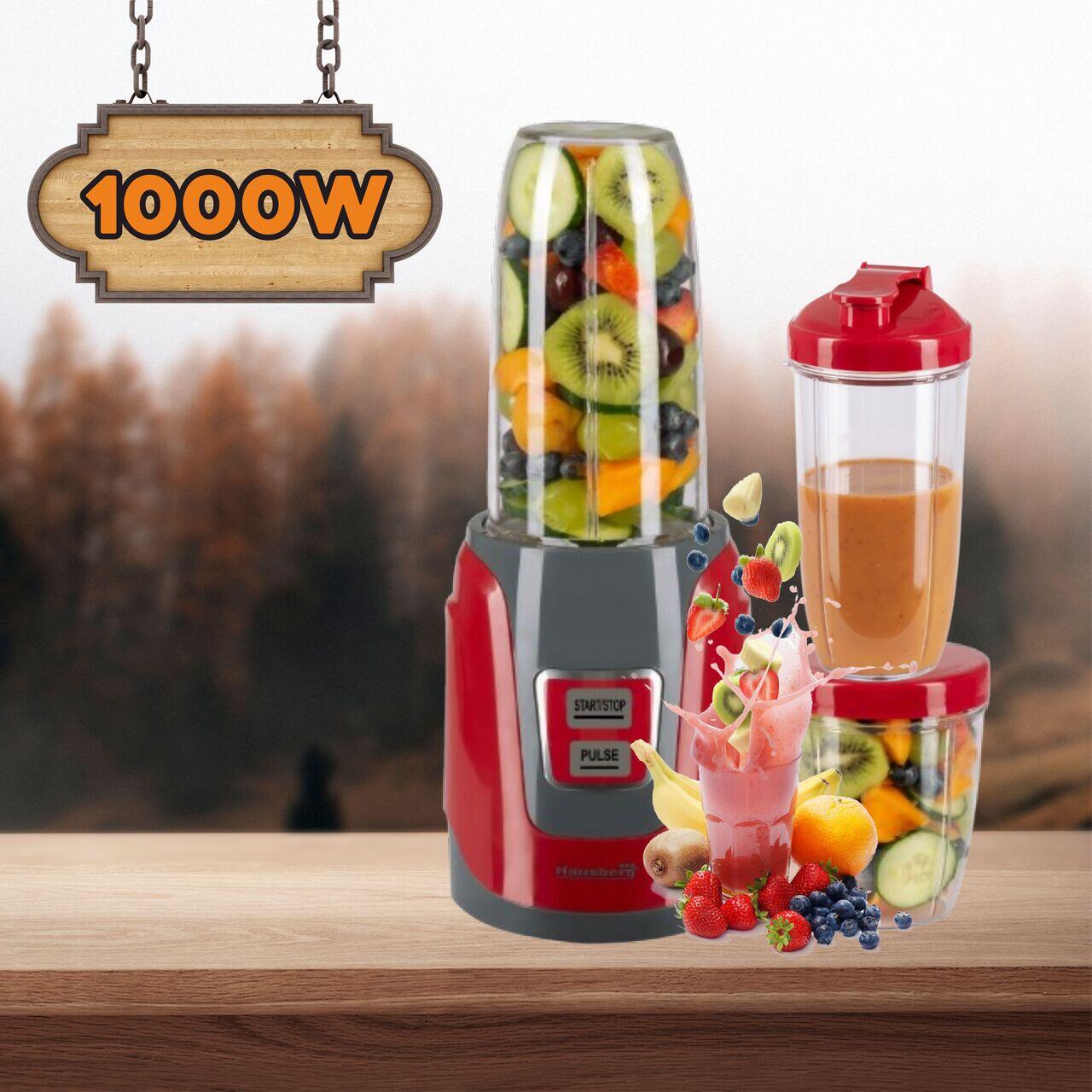Hausberg HB-7675RS Rosu turmixgép, 1000W teljesítmény, 1000ml kapacitás, réz motor