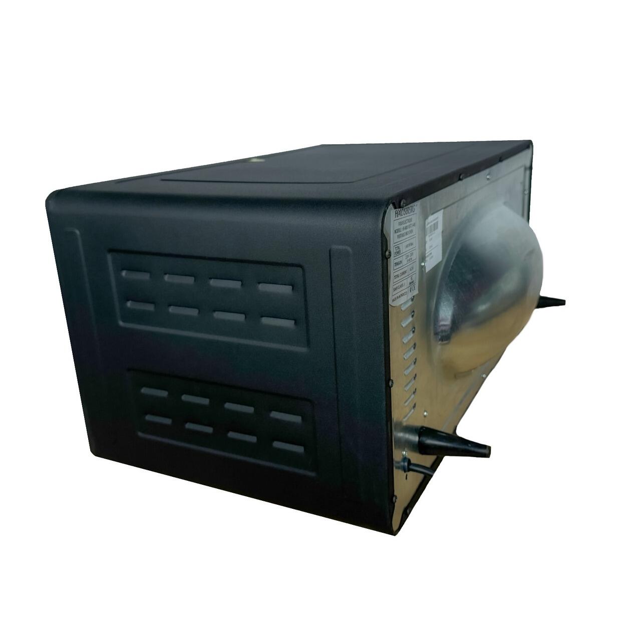 Cuptor electric Rustic HAUSBERG HB-8001RST, 1400W, 48l, Timer mecanic, Termostat reglabil, 4 nivele de inaltime a tavii, usa din sticla rezistenta la temperature ridicate, panou mecanic, Negru-Auriu