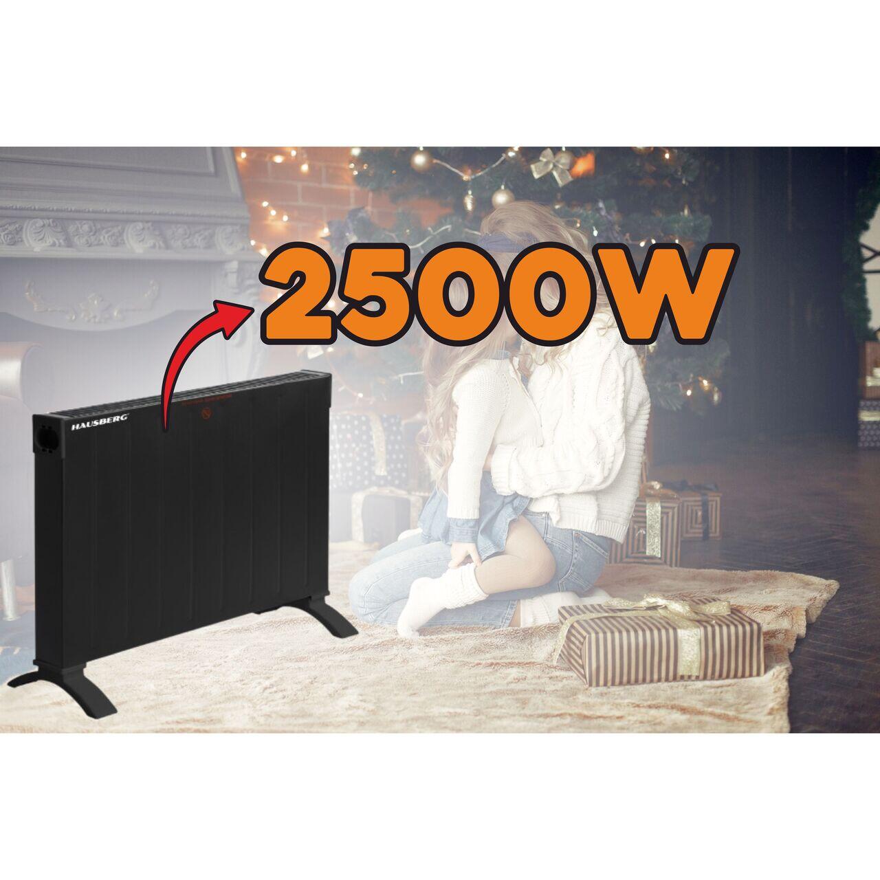 Convector electric Hausberg HB-8204, 2500W, 2 trepte putere, Siguranta impotriva rasturnarii