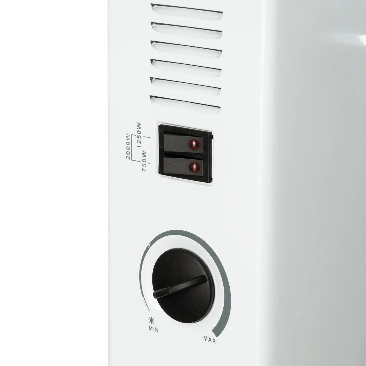 Convector electric HAUSBERG HB-8206, 3 trepte de putere 750/1250/2000W, termostat reglabil, protective supraincalzire, indicator luminos