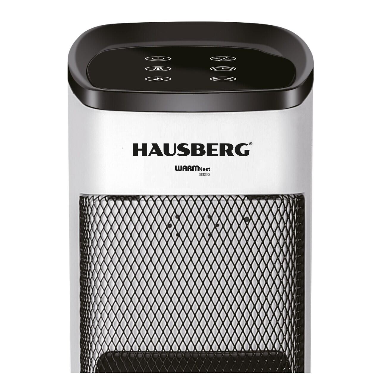 Semineu Electric Digital HAUSBERG HB-8219AB, 2000W, efect de flacara 3D, incalzire ceramica PTC, Telecomanda, Afisaj LED