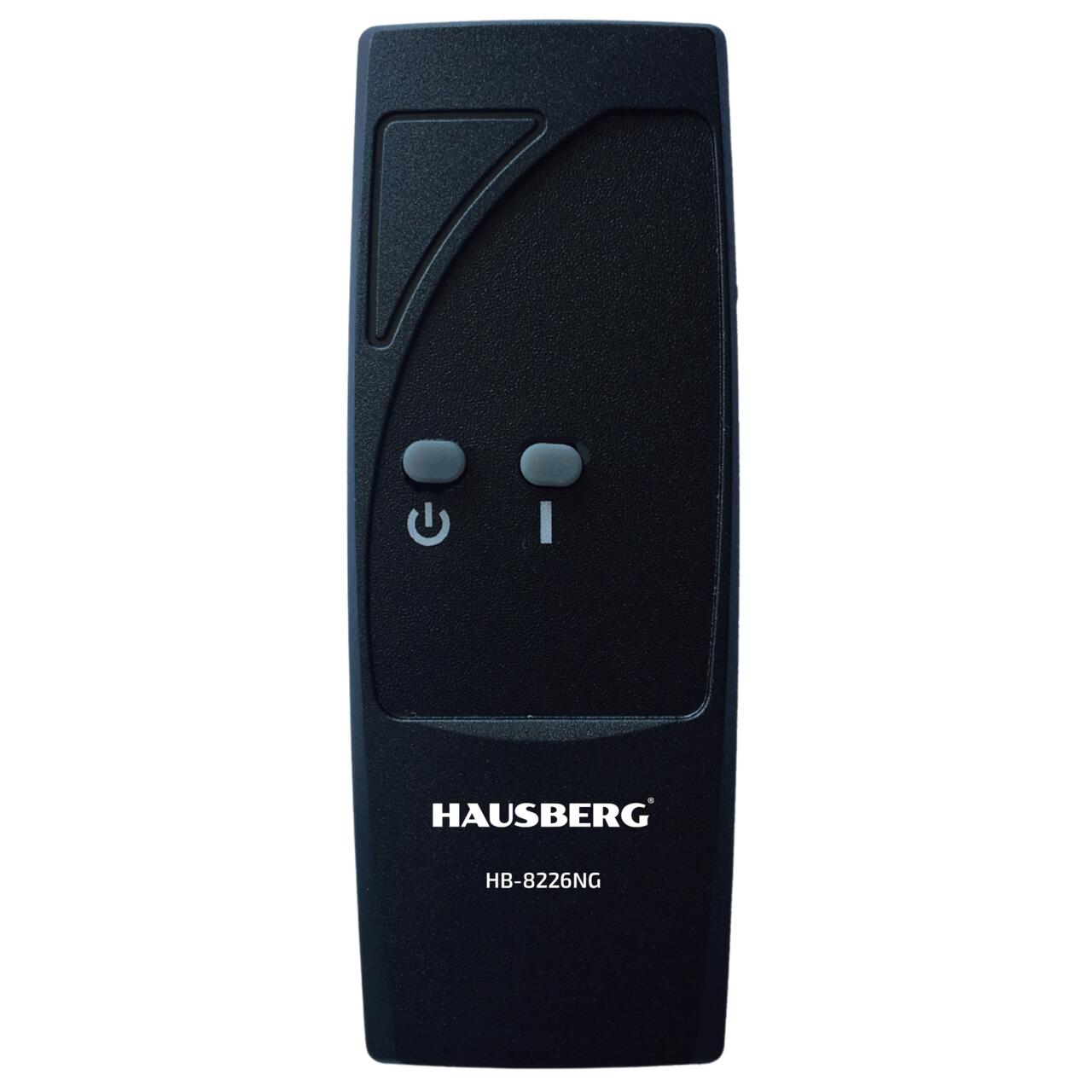 Semineu Electric de Birou HAUSBERG HB-8226NG, 1800W, efect de Flacara, incalzire PTC, Sticla securizata, Telecomanda