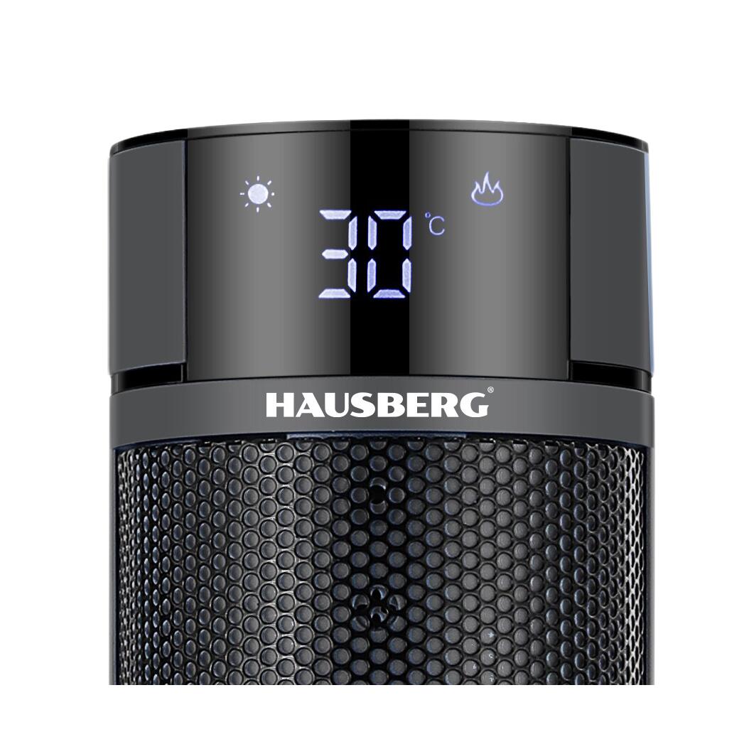Semineu Electric Digital Tip Turn HAUSBERG HB-8228NG, 2000W, efect de flacara, protectie la rasturnare, termostat, telecomanda