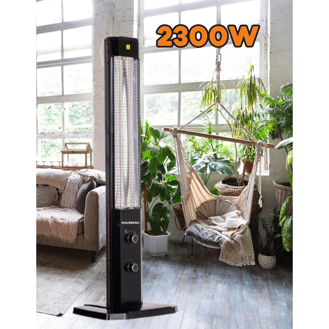 Radiator Electric Hausberg HB-8560, 2300W, Termostat Reglabil, Lampa de semnalizare pentru 3 pozitii