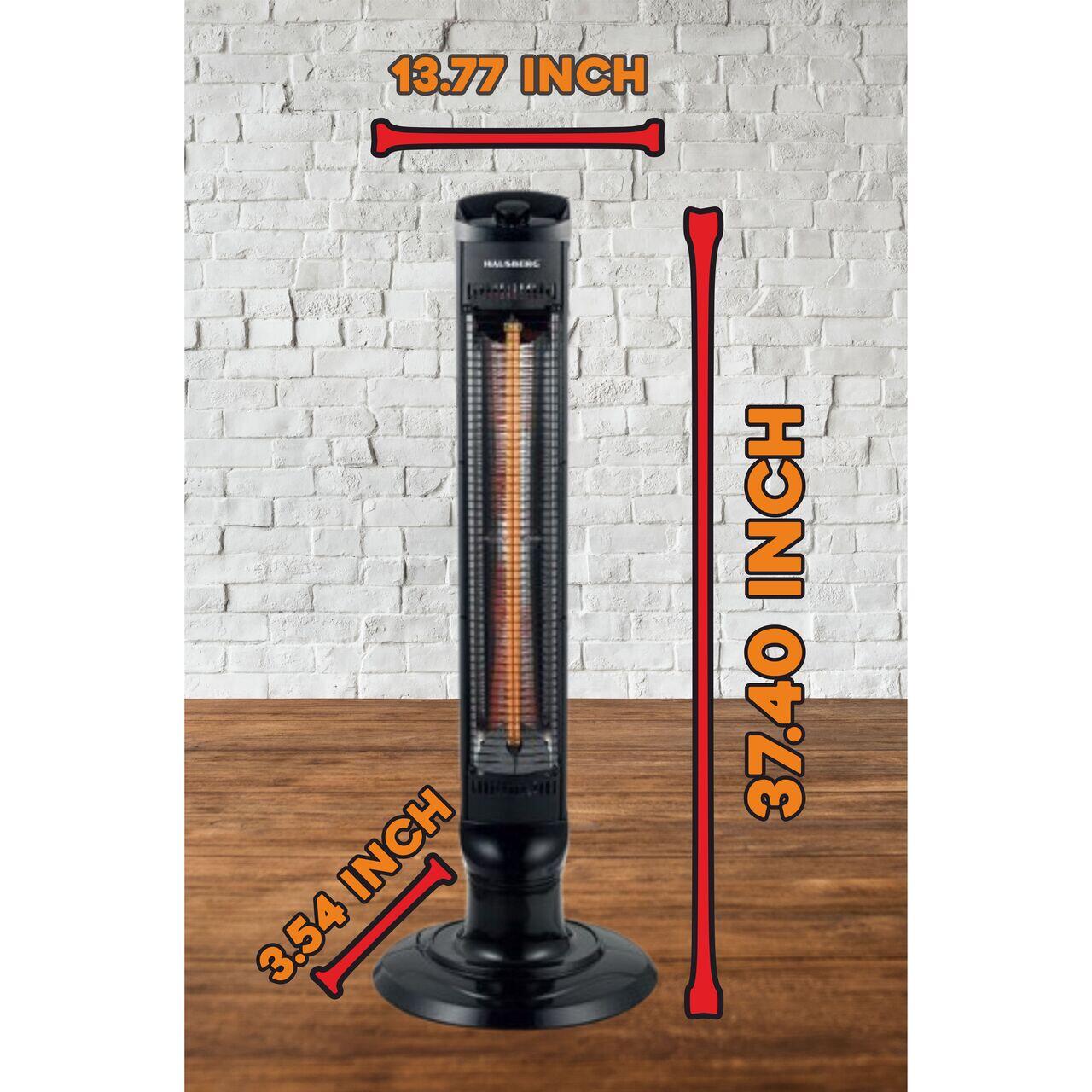 Radiator electric tip Turn HAUSBERG HB-8561NG, 1000W, 2 nivele de temperature, tub din fibra de carbon, siguranta pentru rasturnare, oscilatie, maner transport