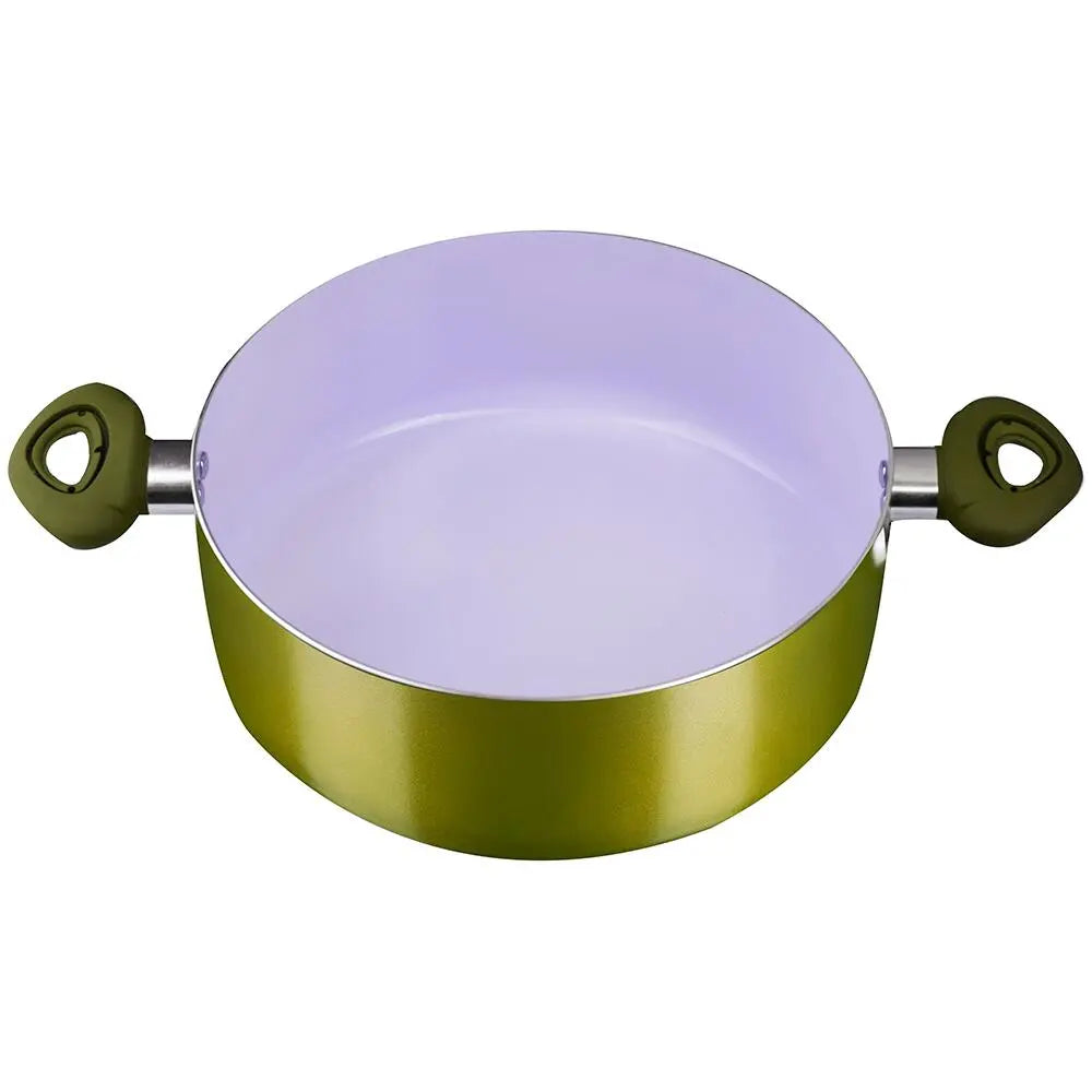 Oala ceramica Hausberg HB-H713GA nr. 22, aluminiu, interior antiaderent, manere silicon