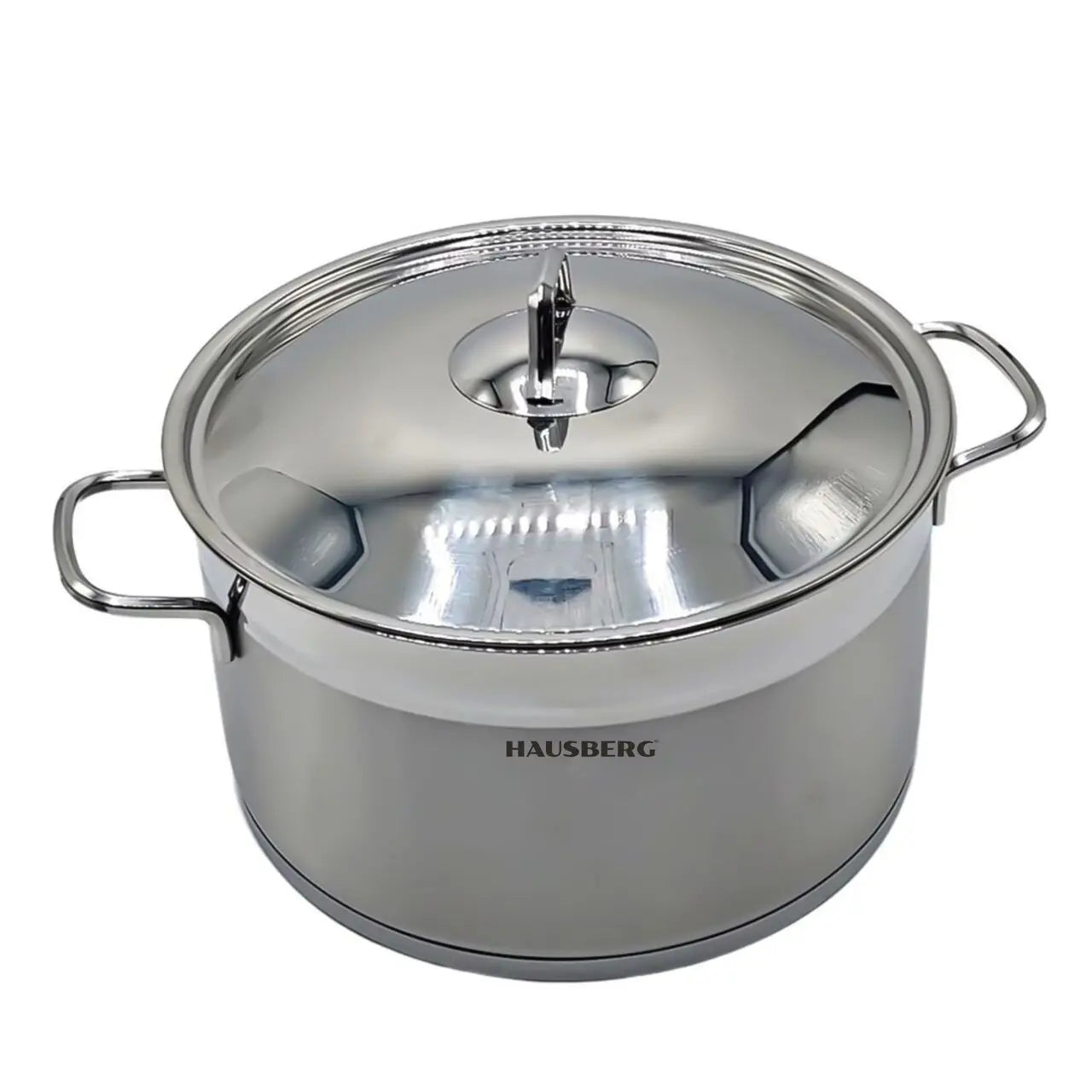 Oala cilindrica din inox cu capac HAUSBERG HB-H778, capacitate 11L, diametru 28 cm, fund dublu