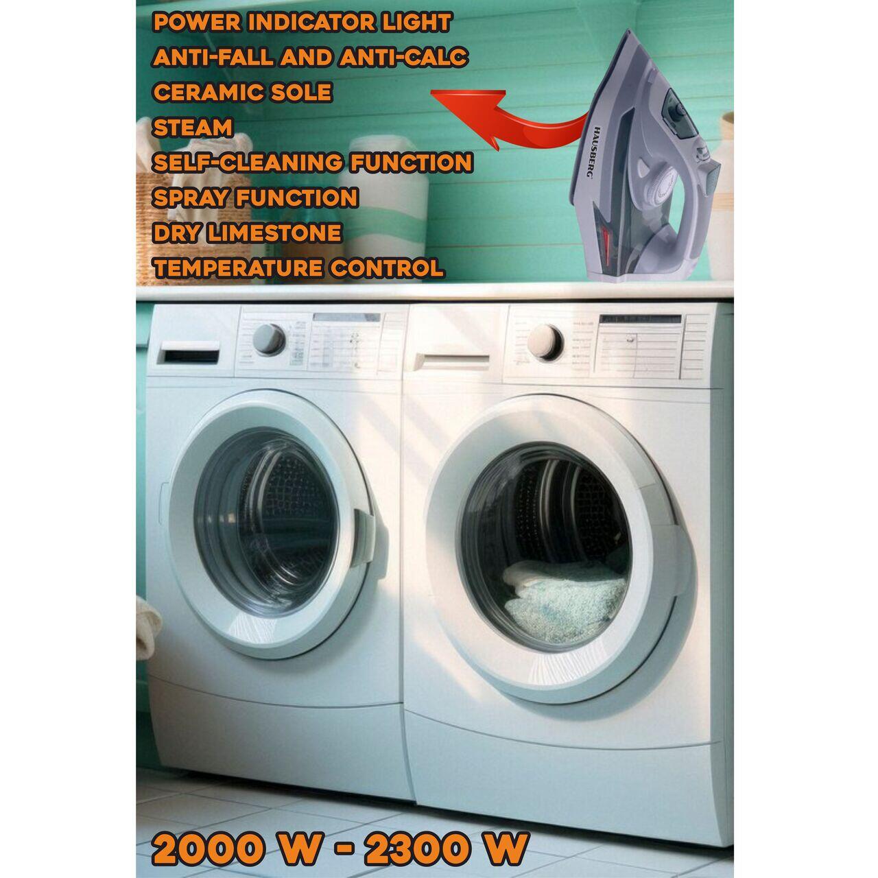 Fier de calcat cu talpa din ceramica HAUSBERG HB-HB7812VR, 2000-2300 W, 400 ml