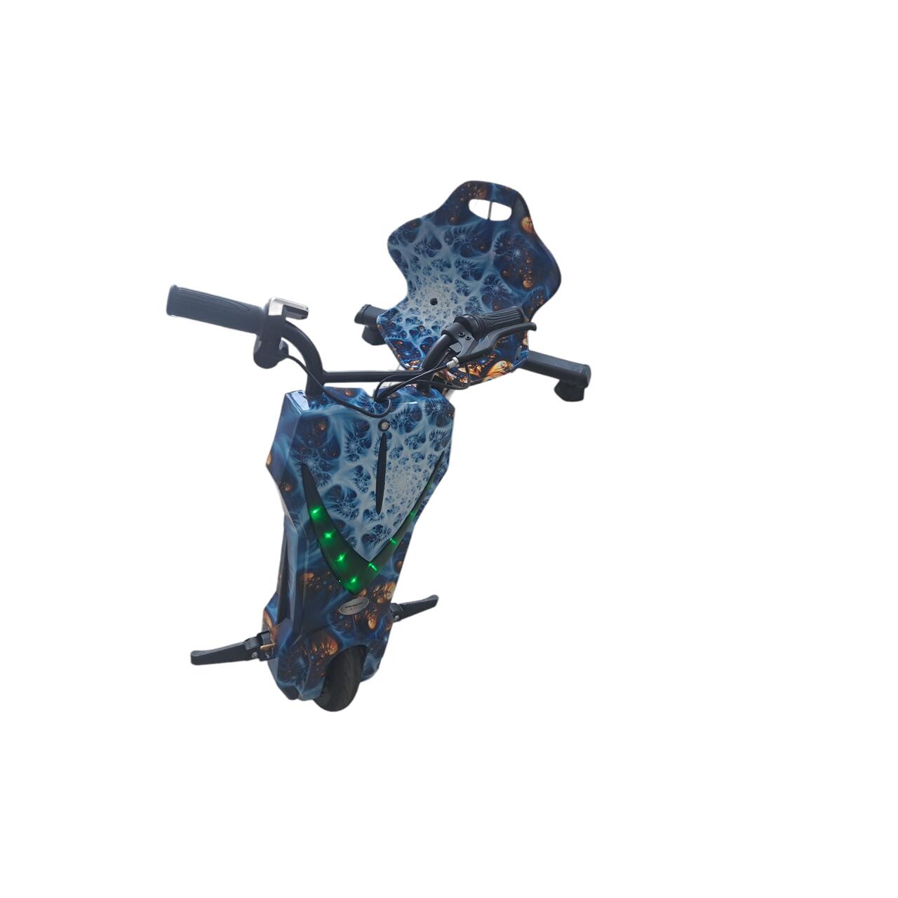 Tricicleta electrica drift Hausberg HB-KD05BL, 8 inch, motor 250-300W, 3 viteze, autonomie 10-15 km, viteza 15 km/h, albastru