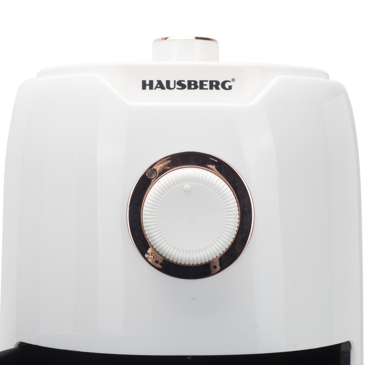 Friteuza cu aer cald HAUSBERG HB-2351, 1000-1200 W, 2.6 litri, temporizator 30 min, oprire automata, indicator luminos, termostat reglabil 80-200 grade C, protectie supraincalzire, picioare antiderapante