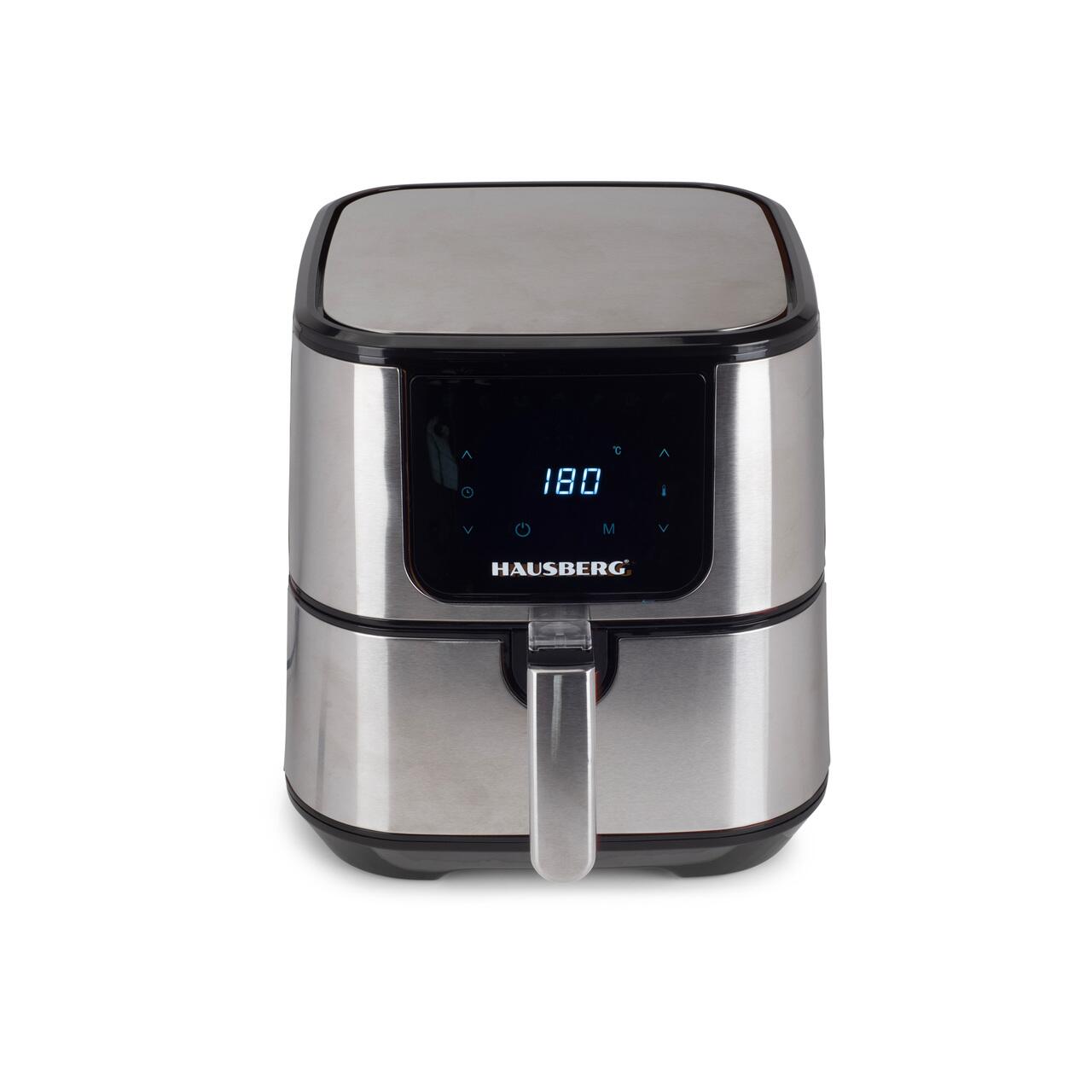 Friteuza Air Fryer Hausberg HB-2365, 1600-1800 W, 5.2 L, Timer, protectie supra-incalzire, maner rece, Display LCD
