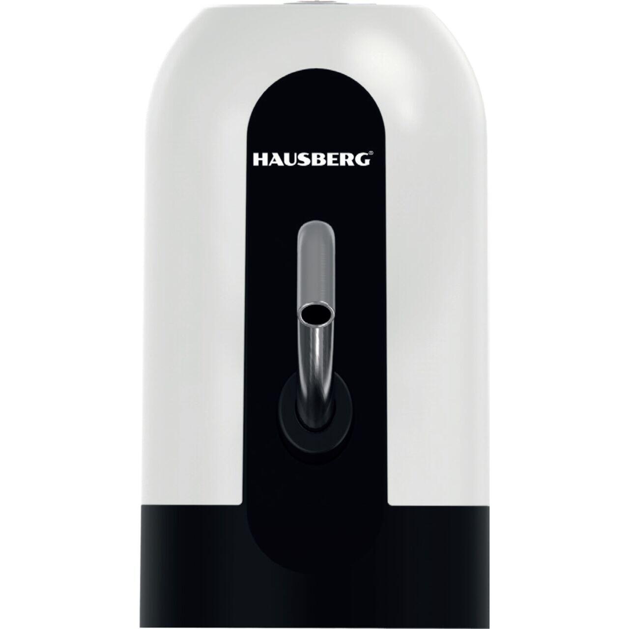 Dispozitiv electric reincarcabil de pompare apa HAUSBERG HB-2605, otel inoxidabil si plastic, pentru sticle PET de 10L, buton ON/OFF, baterie incorporata, USB