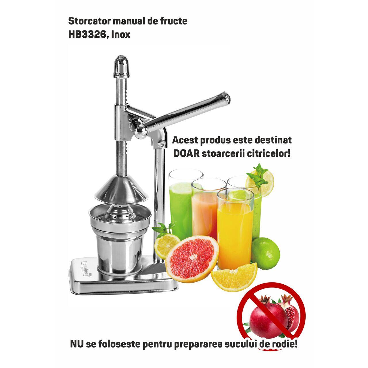 Storcator manual de fructe Hausberg HB3326, Inox