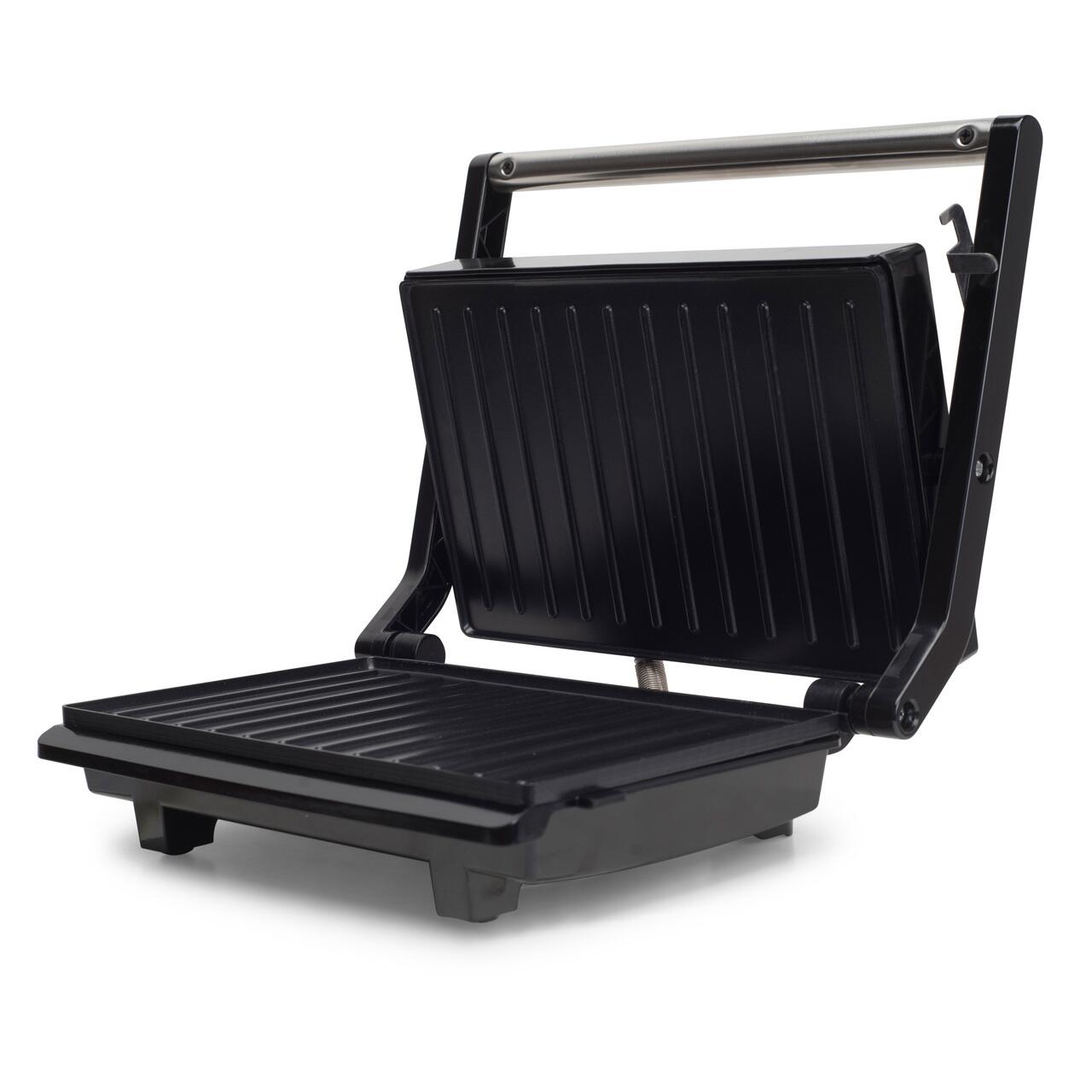 Sandwich maker & grill HAUSBERG HB-539IN, 1100-1300W, Termostat reglabil, Placi acoperite cu granit, Corp din Inox