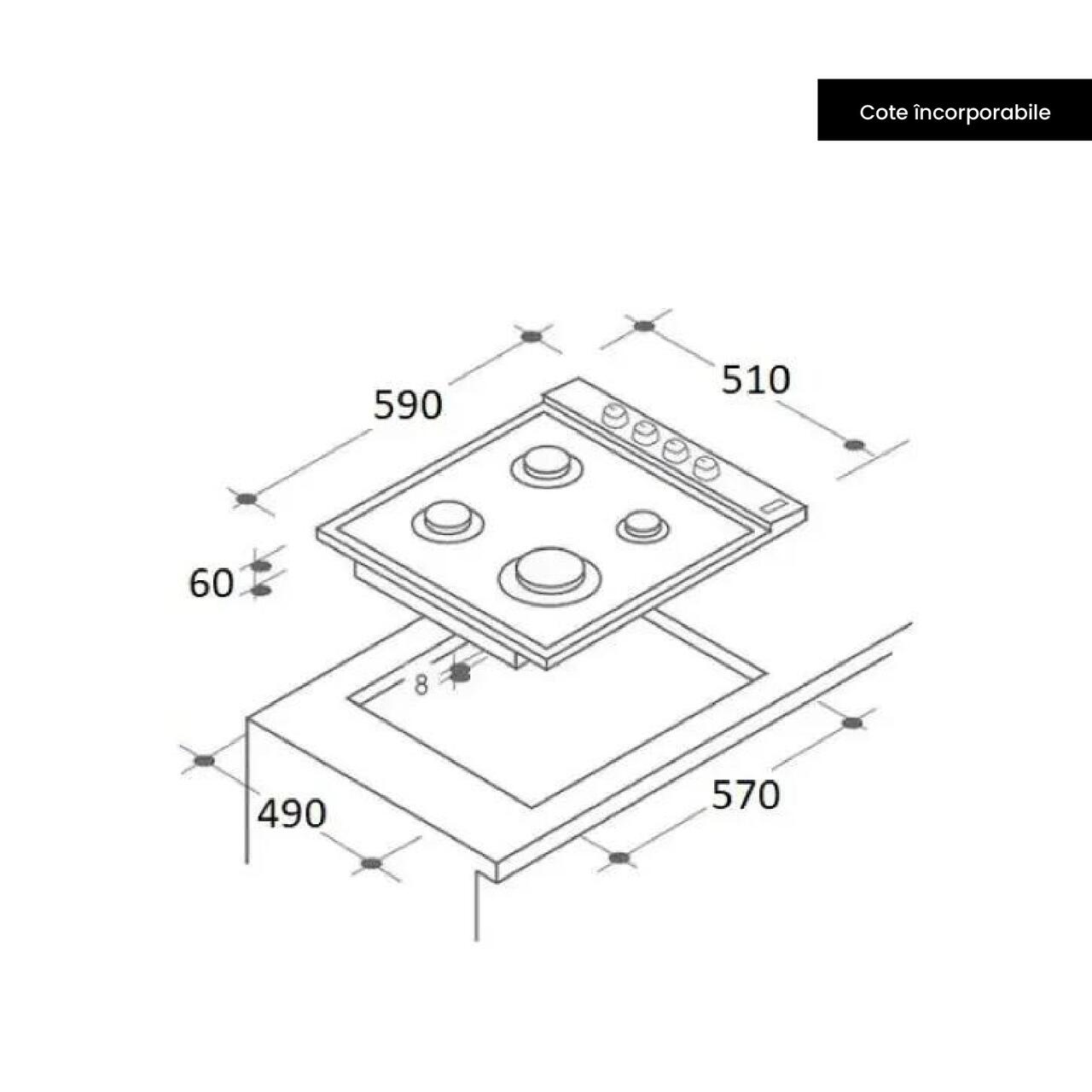 Pachet Incorporabil Cuptor Hausberg HB-8051IN + Plita Incorporabila Hausberg HB-555 + Hota traditionala Hausberg HB-1225