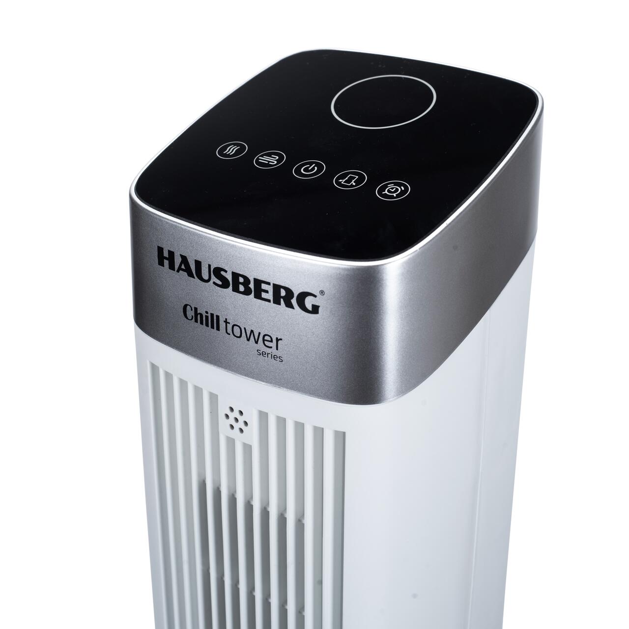 Ventilator turn digital HAUSBERG HB-5953AB, 55W, 41 inch, 3 viteze, 3 moduri, temporizator 24h, LED, oscilatie, telecomanda, difuzor parfum