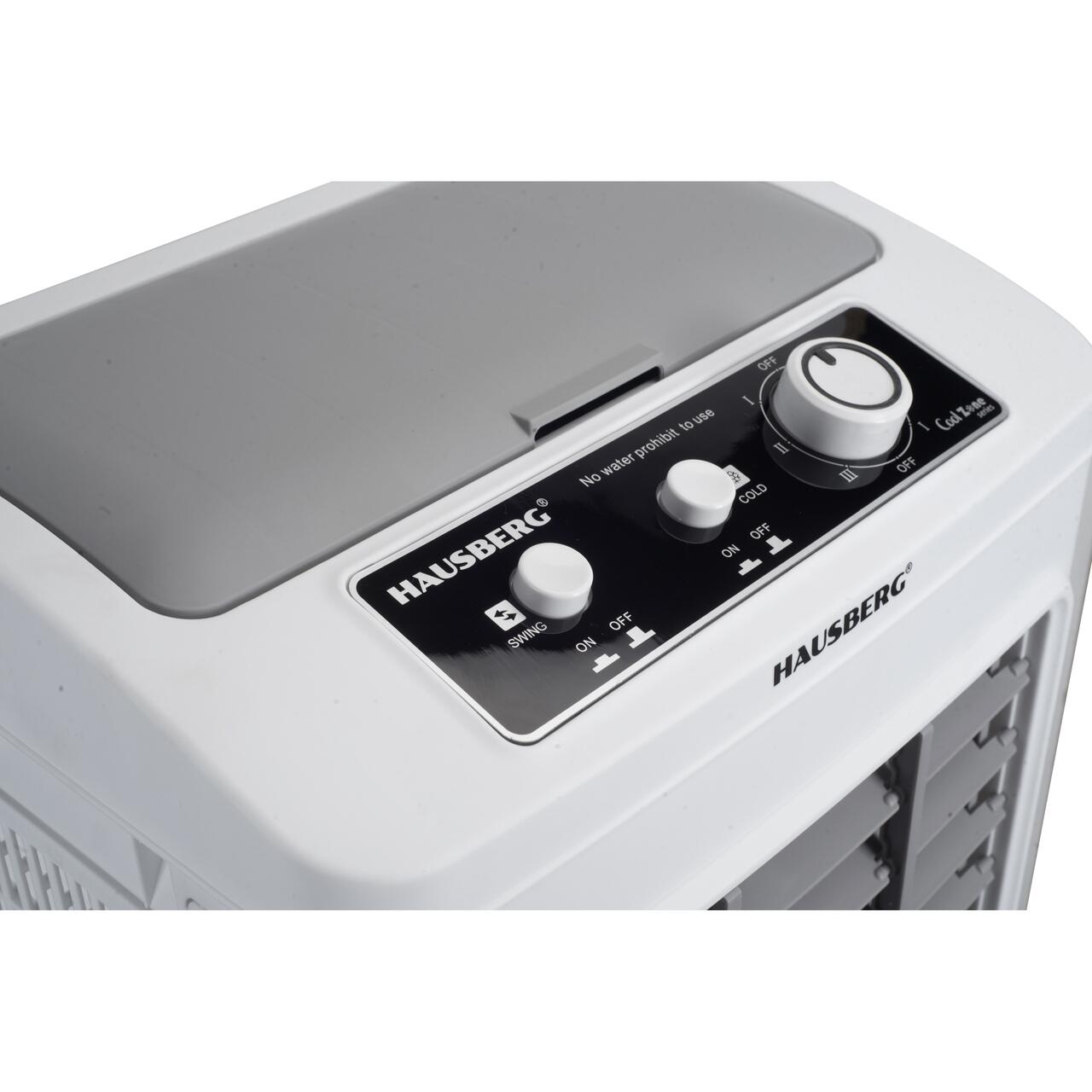 Racitor de aer portabil Hausberg HB-5961AB, 75W, rezervor 20L, 3 viteze, control mecanic, 2 cutii gheata