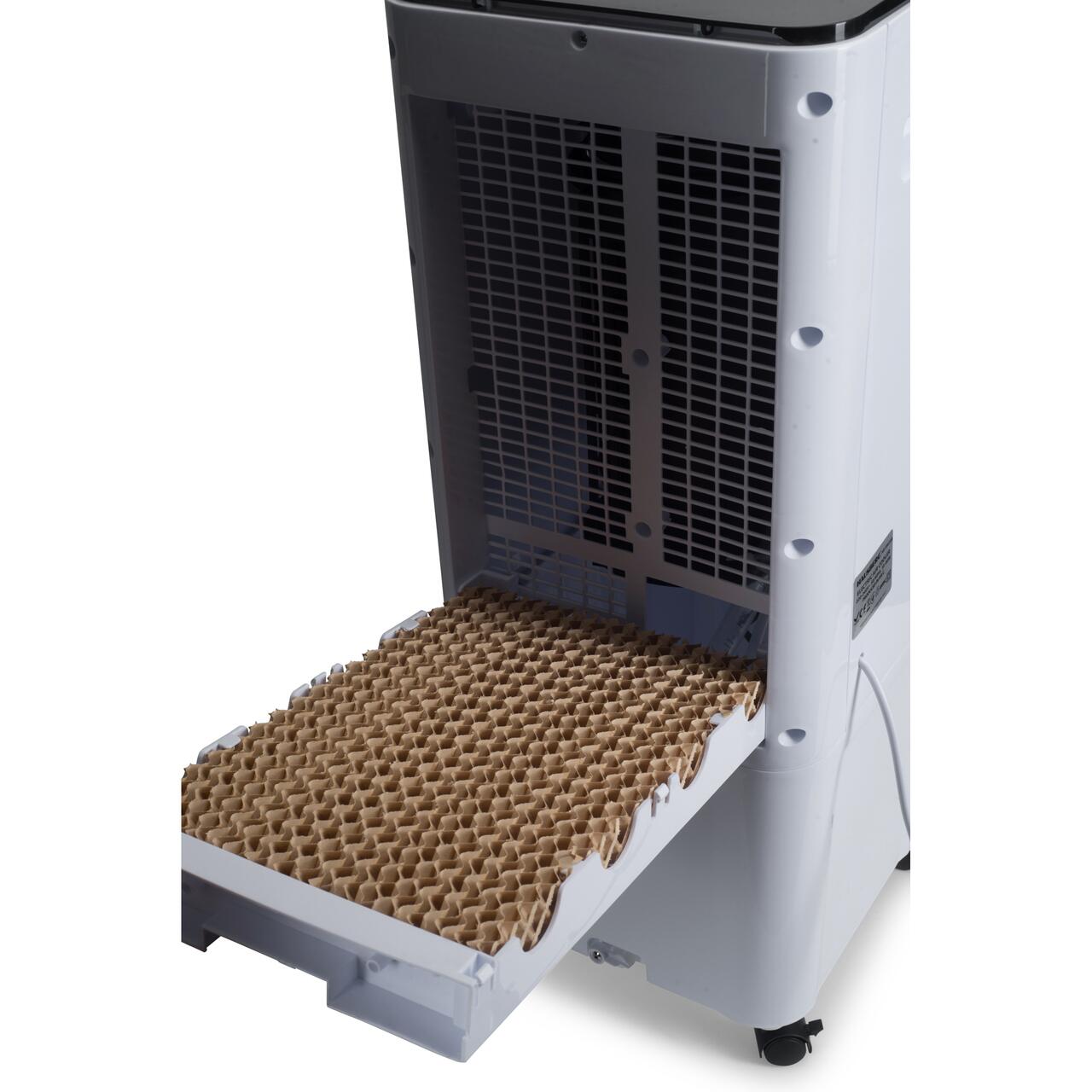 Racitor de aer portabil HAUSBERG HB-5963AB, 55-80W, rezervor 12L, 3 viteze, functie Turbo, oscilatie 60°, control mecanic