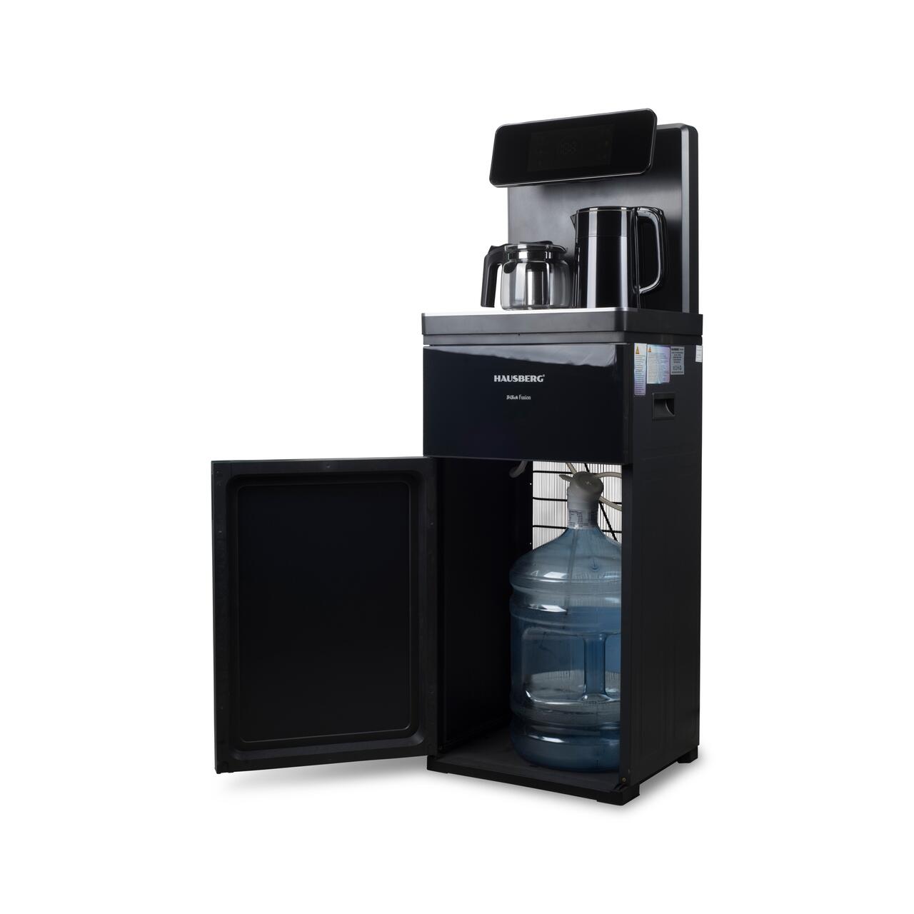 Dozator apa de podea multifunctional HAUSBERG HB-6030NG, cu amplasarea bidonului la baza si Tea Bar, Apa calda/rece, Ceainic, Fierbator, Racire cu compressor