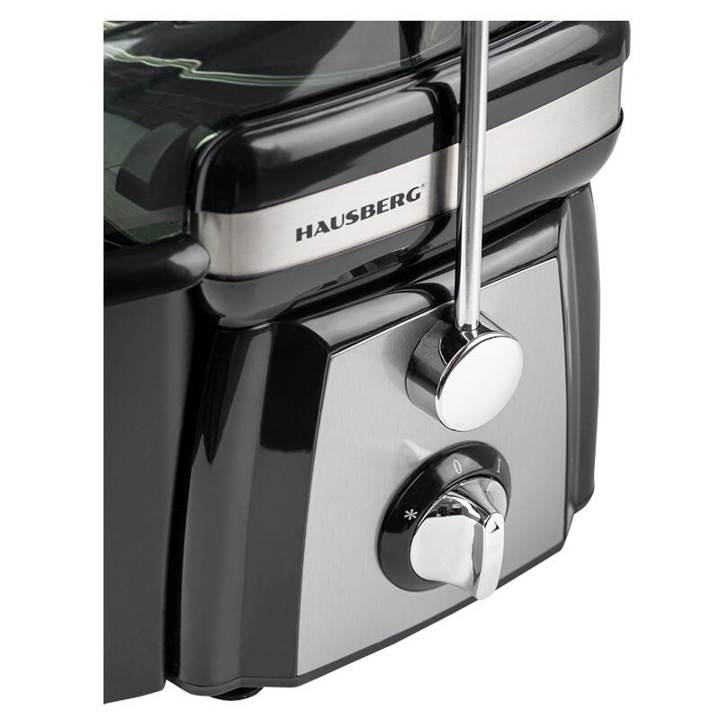 Storcator de fructe si legume Hausberg HB-7540, 1000W, 2 viteze, recipient pulpa 1L, recipient suc 1L, accesoriu impingere