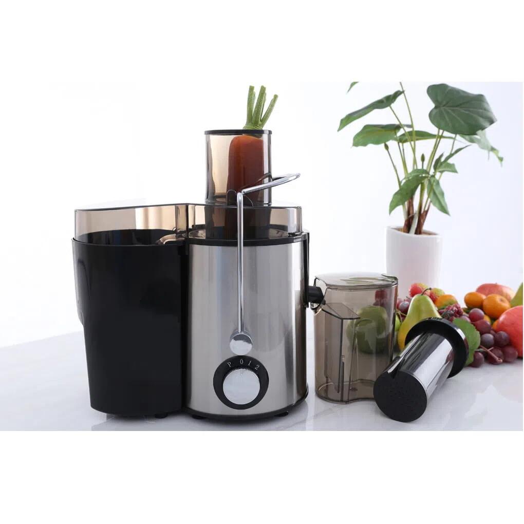 Storcator de fructe si legume Hausberg HB-7645, 600W, 2 viteze + Turbo, recipient pulpa 1L, recipient suc 550 ml, accesoriu impingere