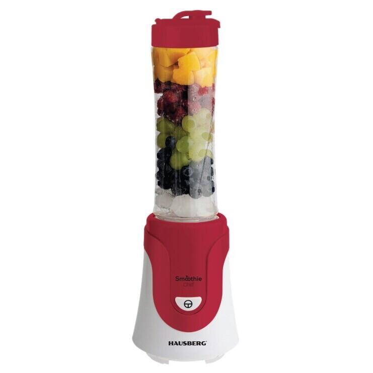 Blender smoothie HAUSBERG HB-7676RS, multifunctional, 300W, cu recipient 600ml
