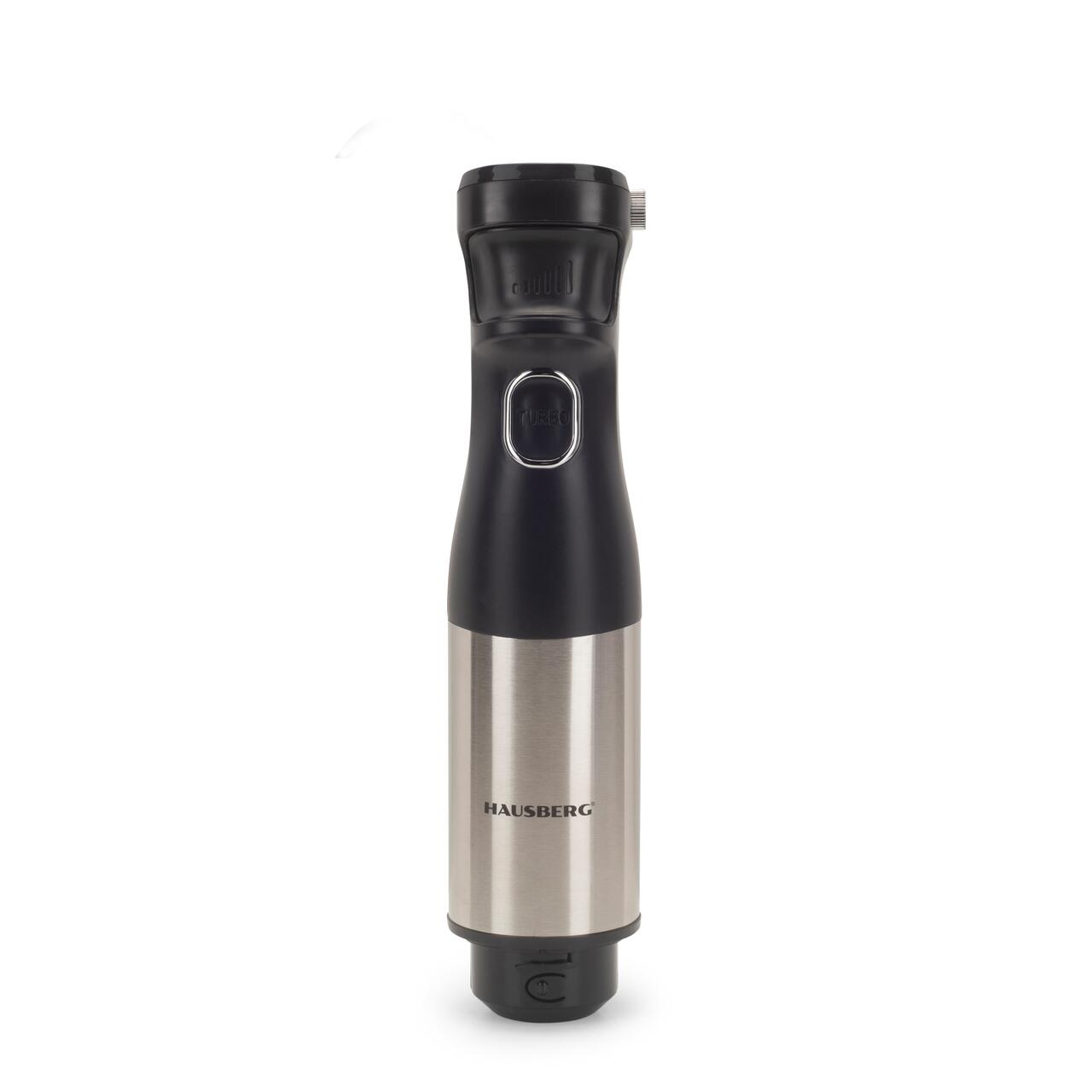 Blender 2 in 1 HAUSBERG HB-7704IN cu putere 1000W, Mixer vertical profesional, 10 trepte de viteza si functie Turbo, Capacitate pahar 700 ml , Multifunctional