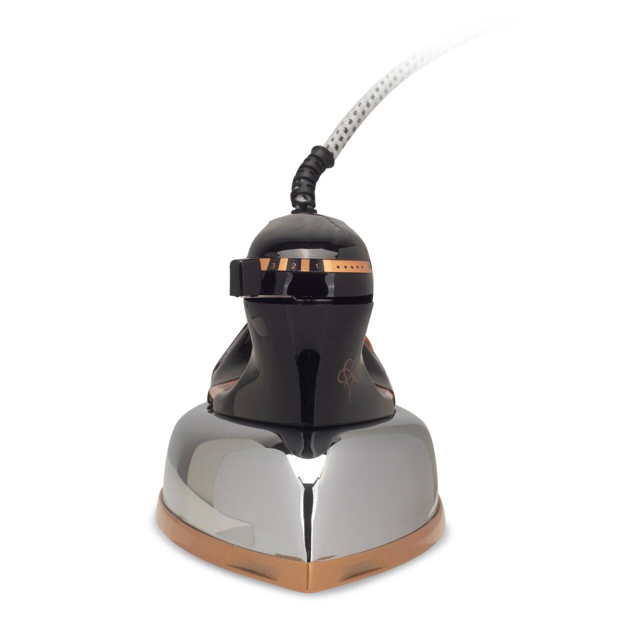 Fier de calcat Retro HAUSBERG HB-7817NG, 1000-1200W, Talpa acoperit ceramic turnat, Termostat, 6 Setari temperatura, Indicator luminos, Protectie supraincalzire, Temperatura 200°C