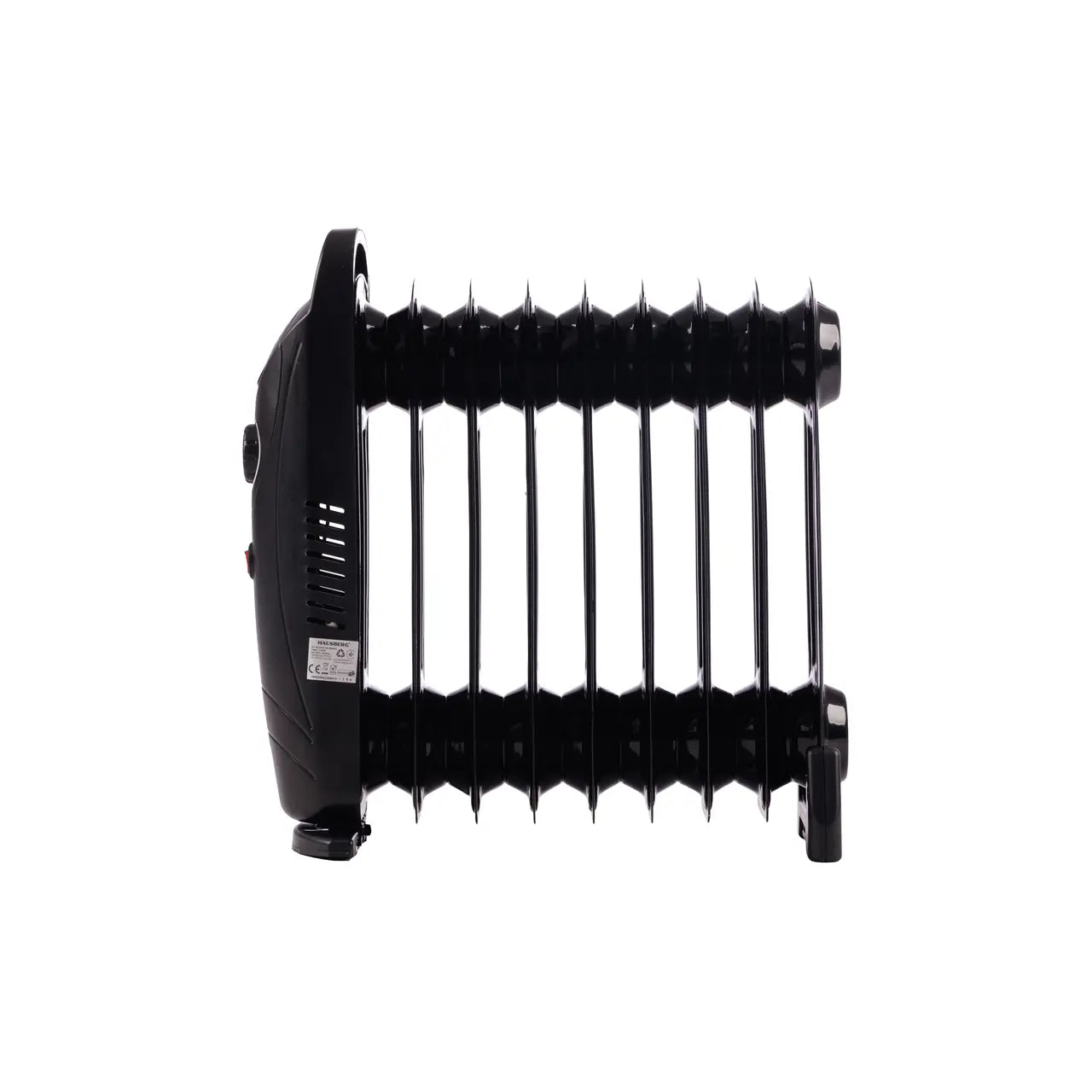 Calorifer electric cu ulei HAUSBERG HB-8945, o singura treapta de incalzire, 1000-1200 W, 9 elementi 110 mm x 330 mm, termostat reglabil, maner si rotite pentru o deplasare facila, indicator luminos functionare
