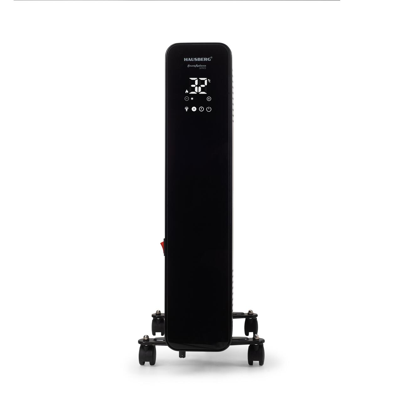 Calorifer electric Digital cu Telecomanda HAUSBERG HB-8950NG, 2000W, 9 elementi, 3 setari, Termostat electronic, Protectie supra-incalzire, Protectie anti-rasturnare