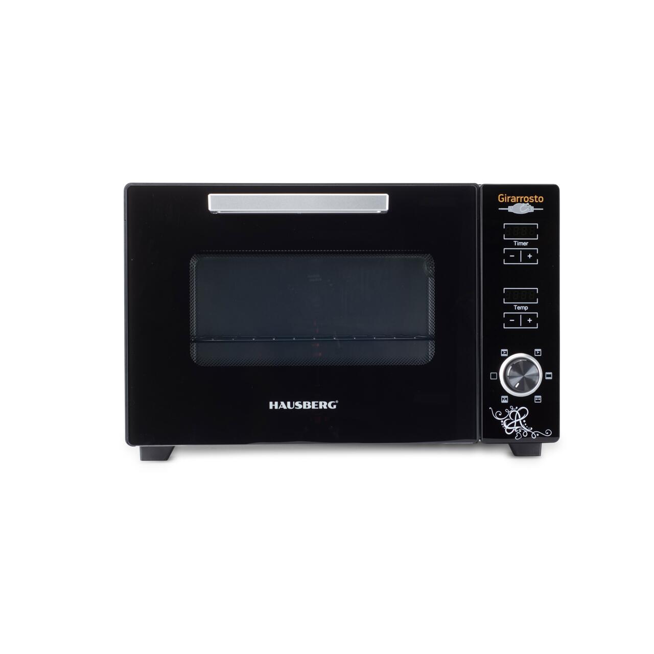 Cuptor electric digital cu rotisor si ventilator HAUSBERG HB-9260, 1800W, Turbo, Capacitate 48L, Control temperatura 230 grade Celsius, Lumina interior