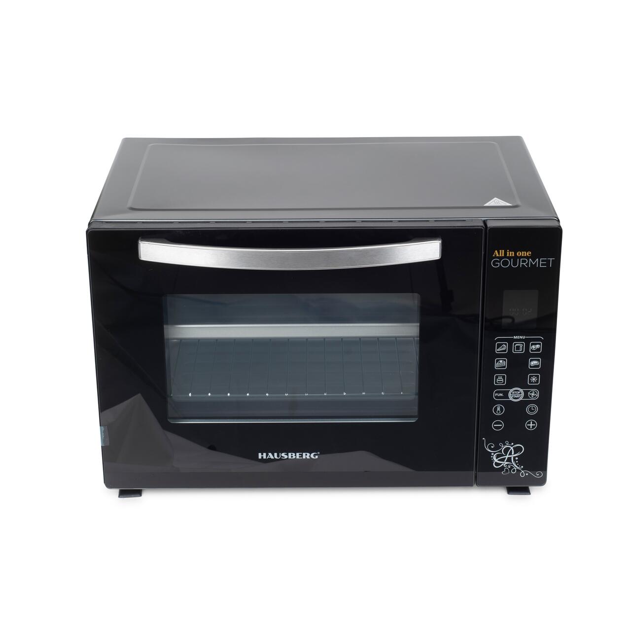 Cuptor electric Hausberg HB-9265, 2000W, Control temperature 230 grade, Capacitate 65L, Ventilator Turbo, Termostat, Negru