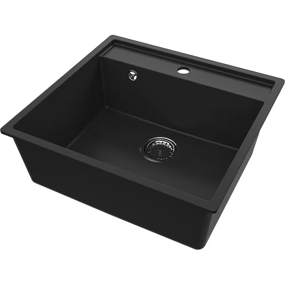 Chiuveta bucatarie HAUSBERG Ella HBC-9401, compozit, negru, 53 x 50 cm
